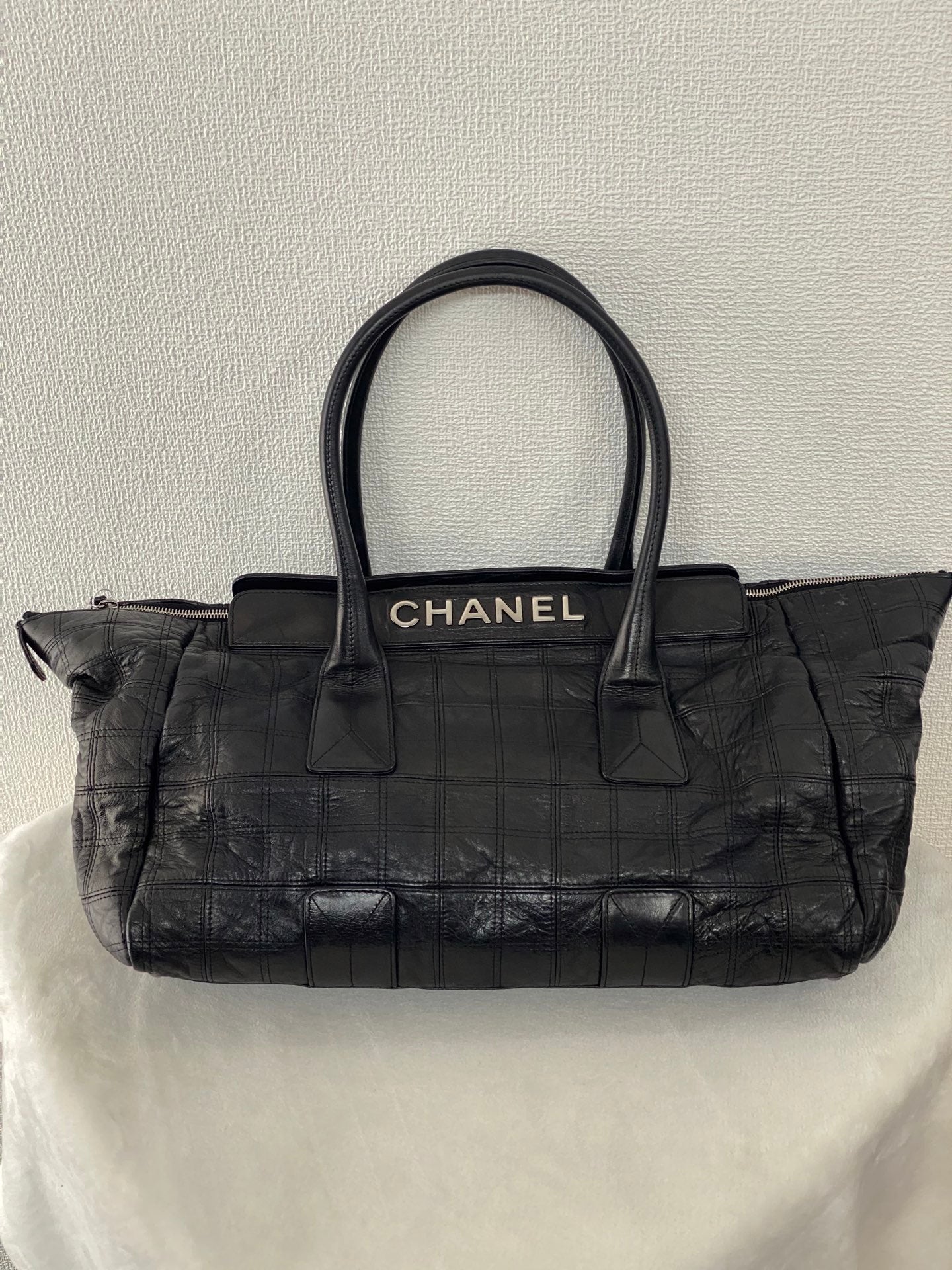 CHANEL Ice Cube Collection Leather Handbag