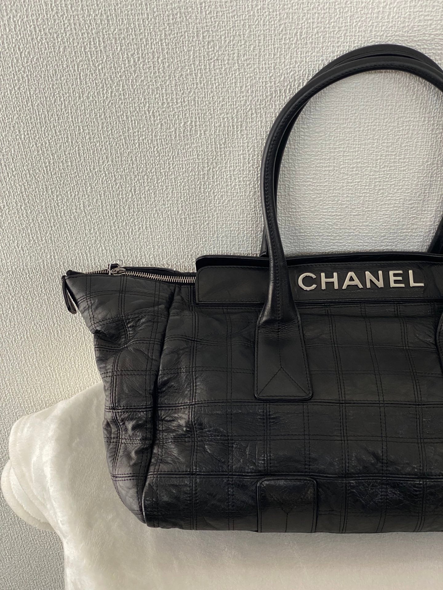 CHANEL Ice Cube Collection Leather Handbag