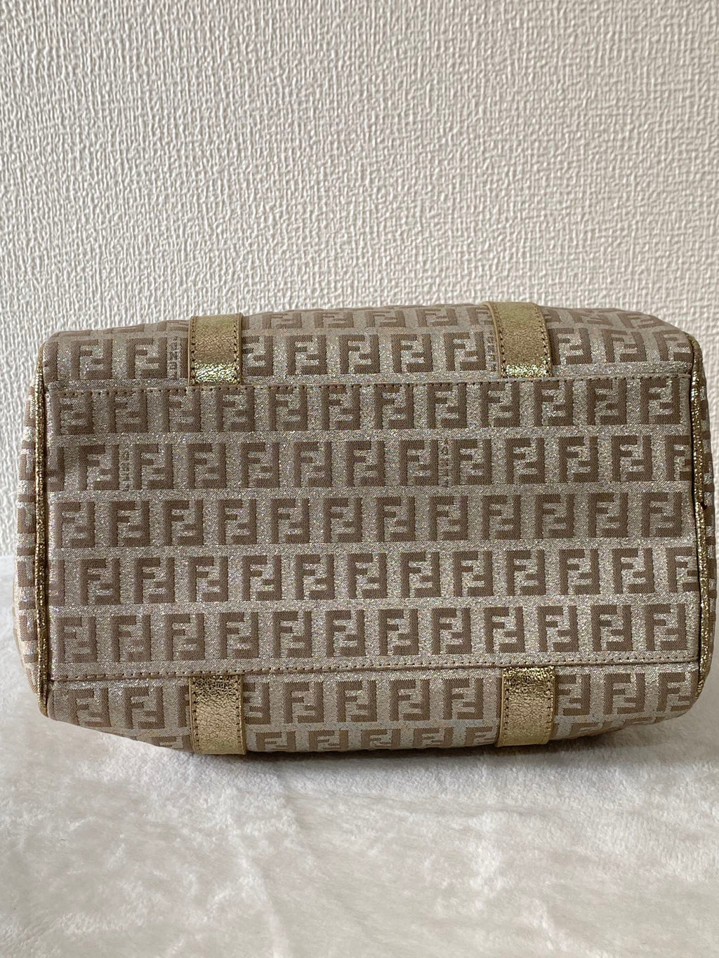 FENDI Zucchino Boston Handbag