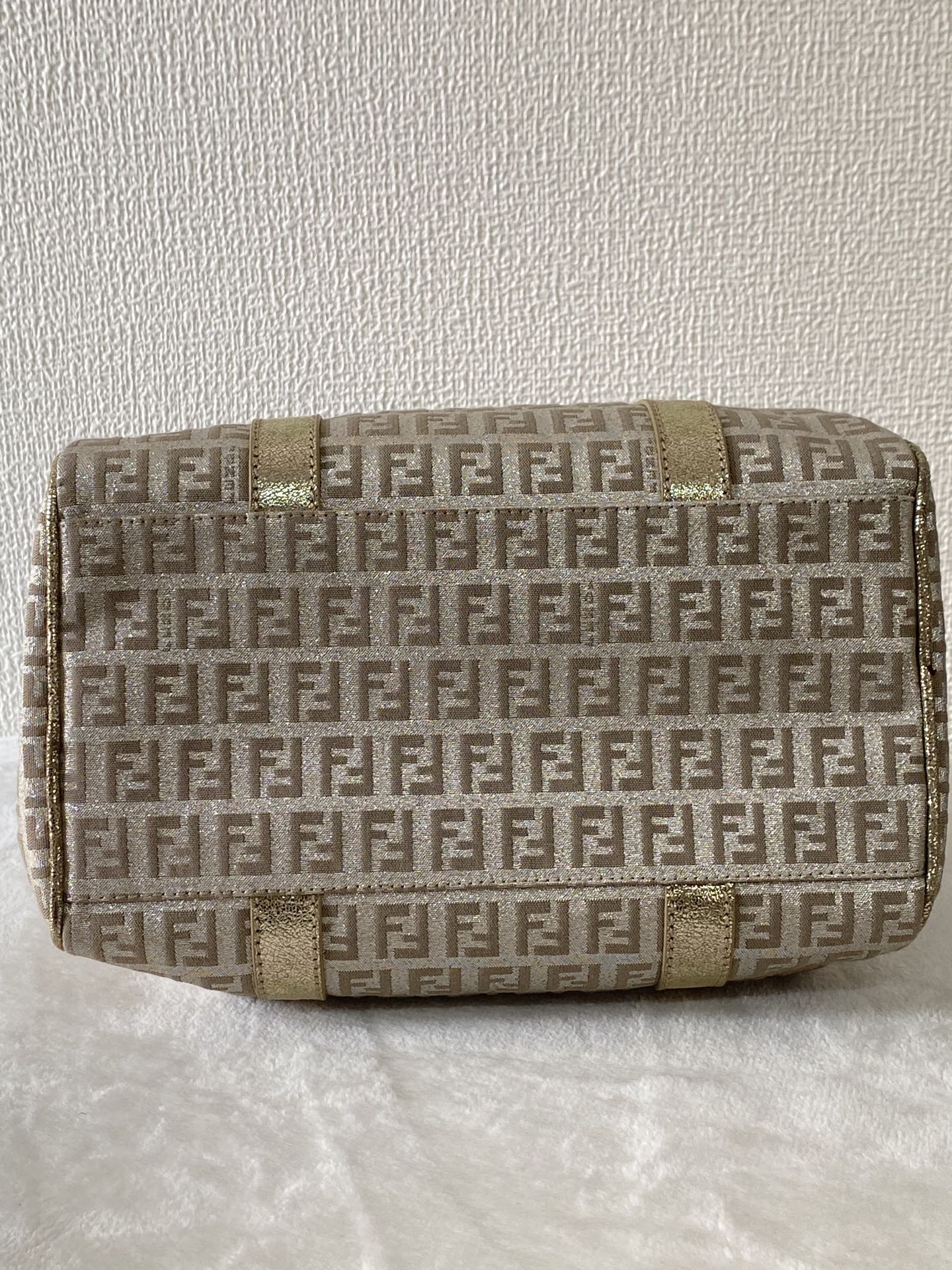 FENDI Zucchino Boston Handbag