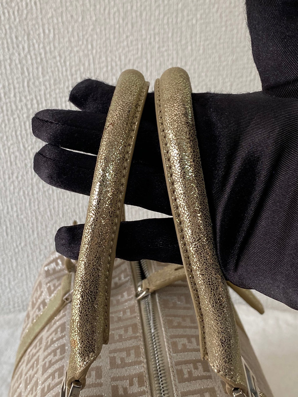 FENDI Zucchino Boston Handbag