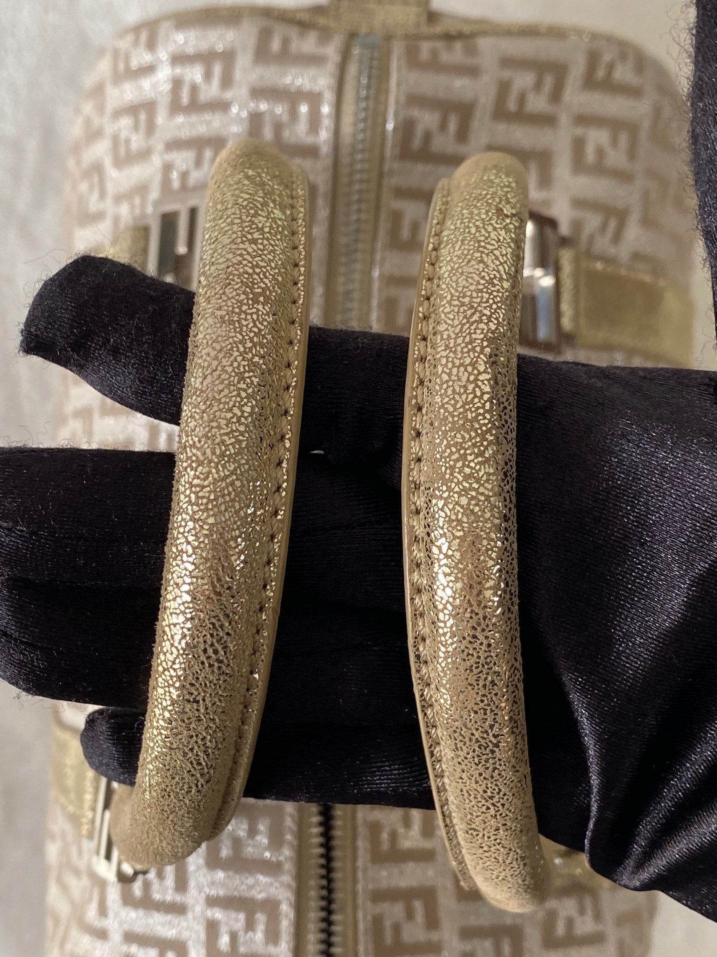 FENDI Zucchino Boston Handbag