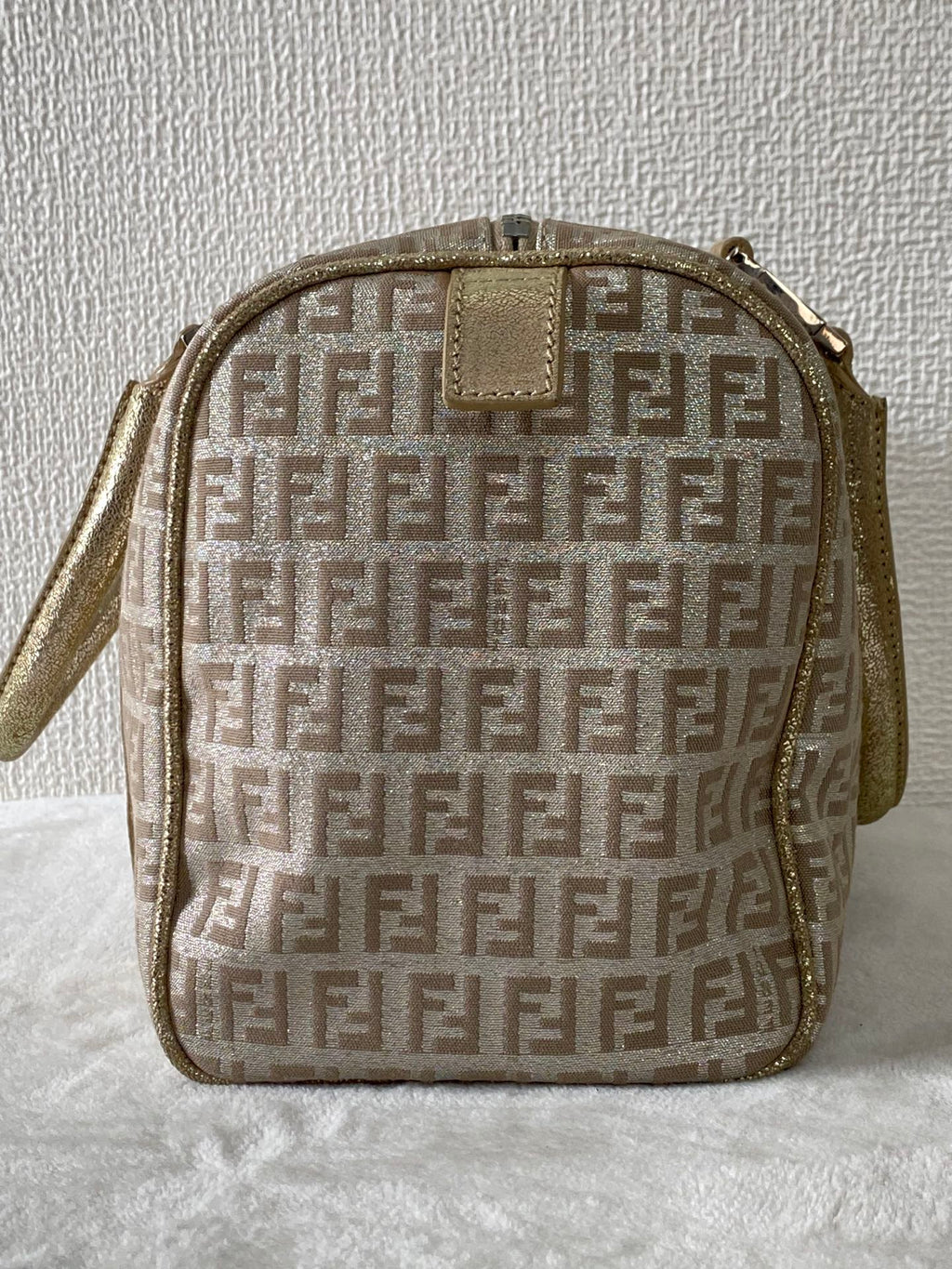 FENDI Zucchino Boston Handbag