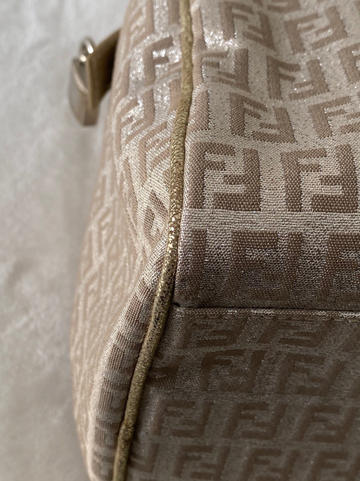 FENDI Zucchino Boston Handbag