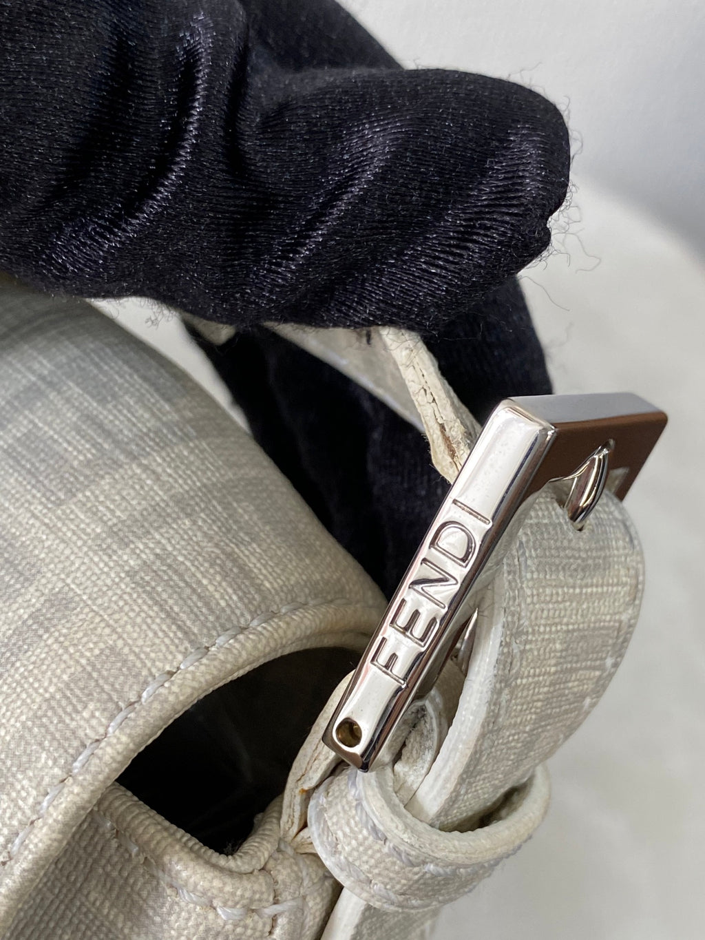 FENDI Zucchino White Chain Bag