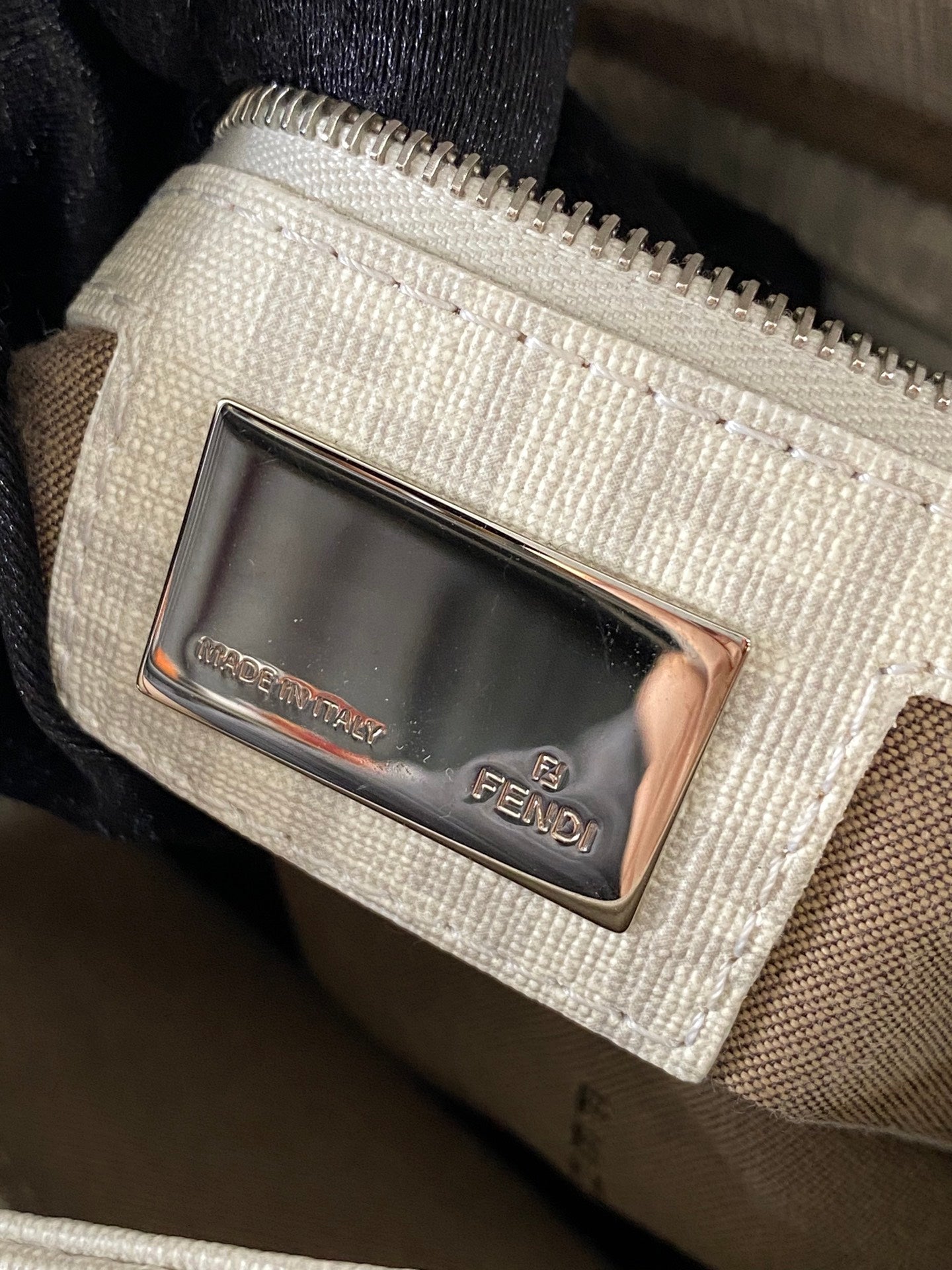 FENDI Zucchino White Chain Bag