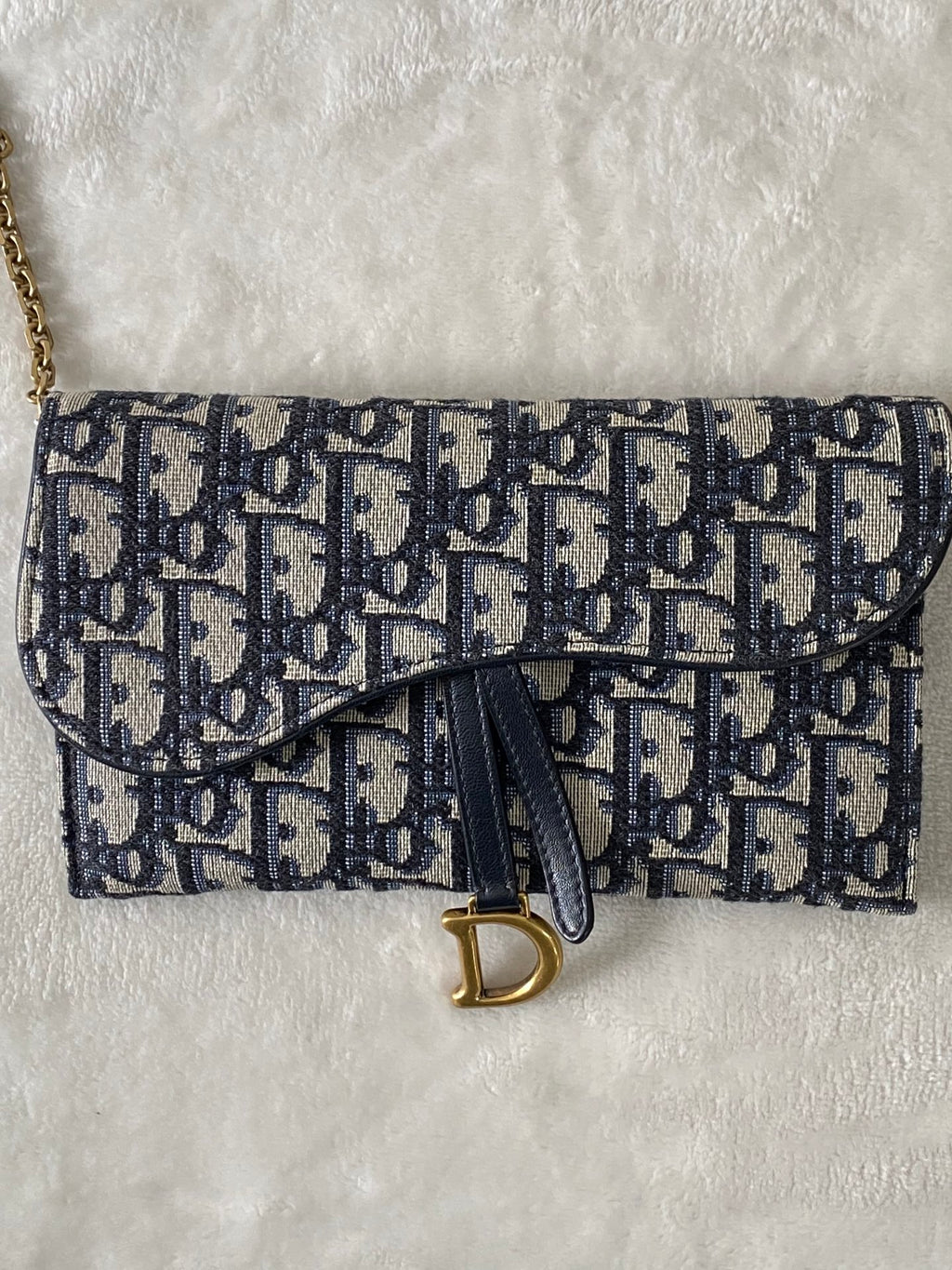 CHRISTIAN DIOR Saddle Oblique WOC Chainbag Set