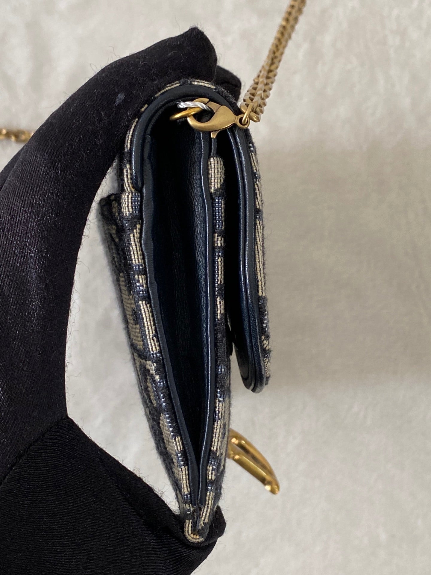 CHRISTIAN DIOR Saddle Oblique WOC Chainbag Set