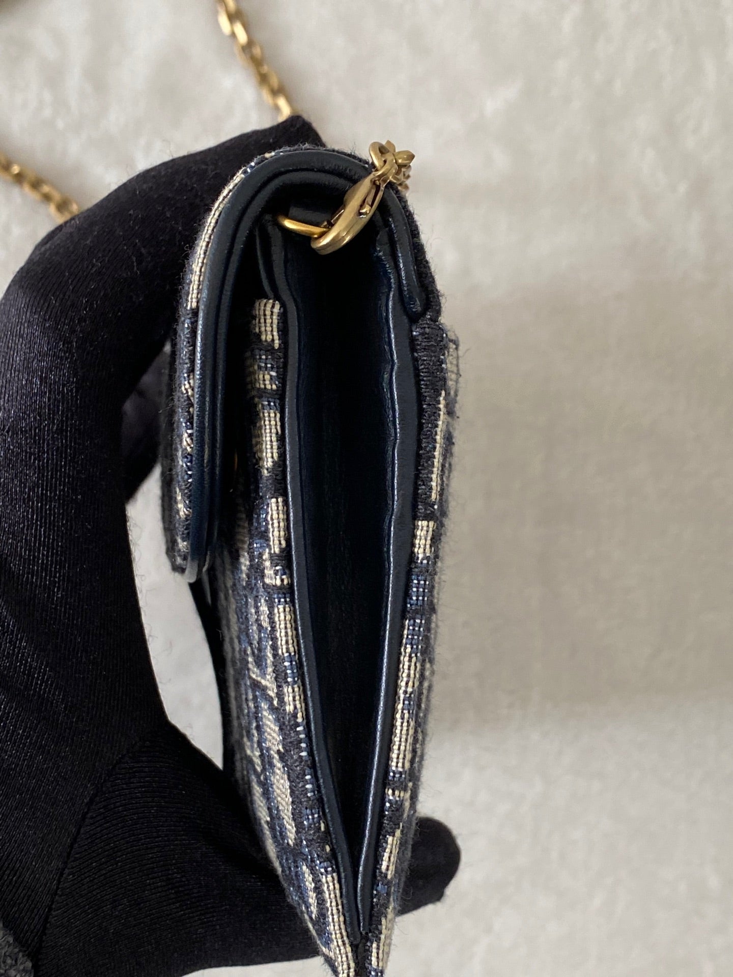 CHRISTIAN DIOR Saddle Oblique WOC Chainbag Set