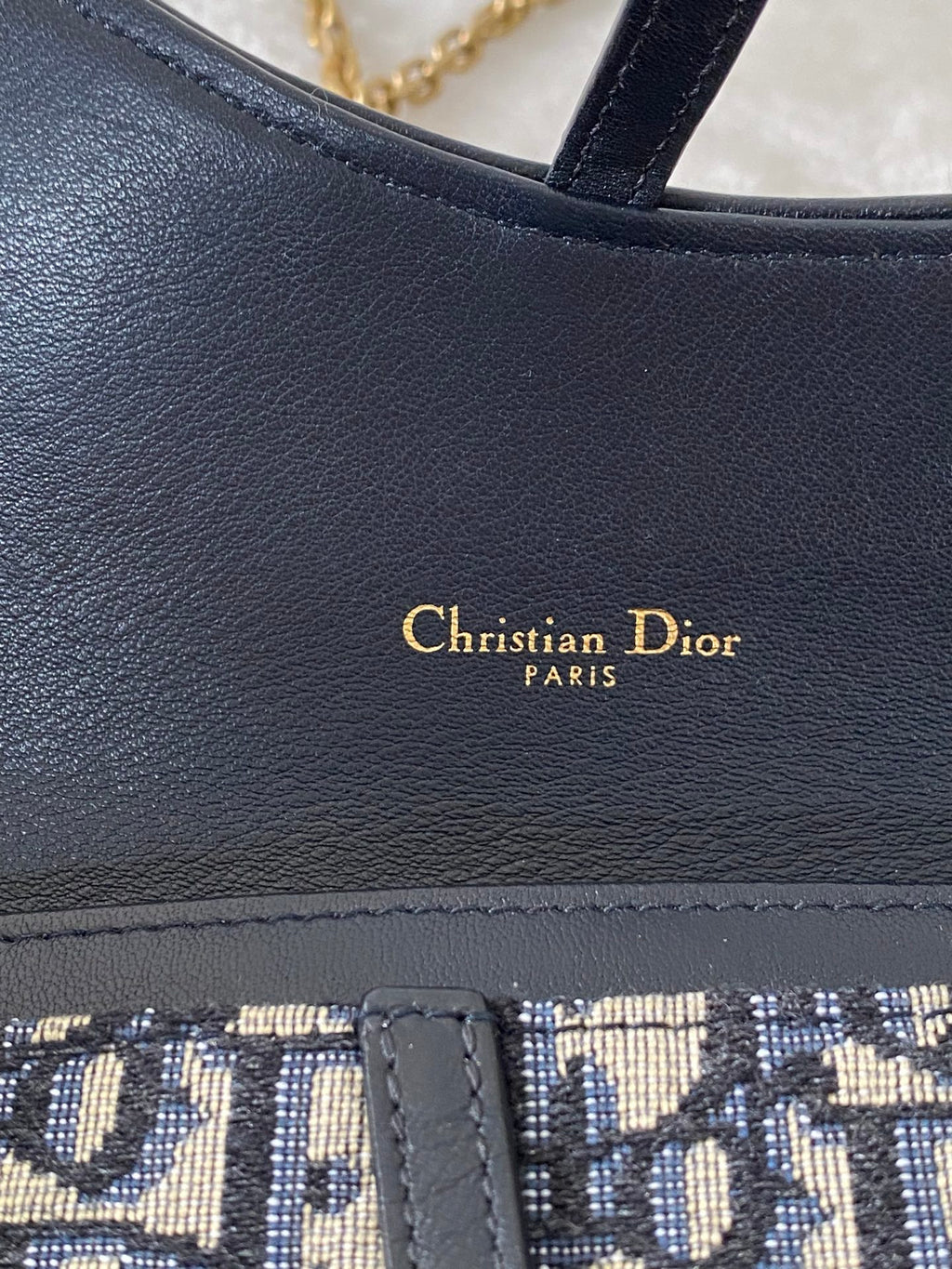 CHRISTIAN DIOR Saddle Oblique WOC Chainbag Set