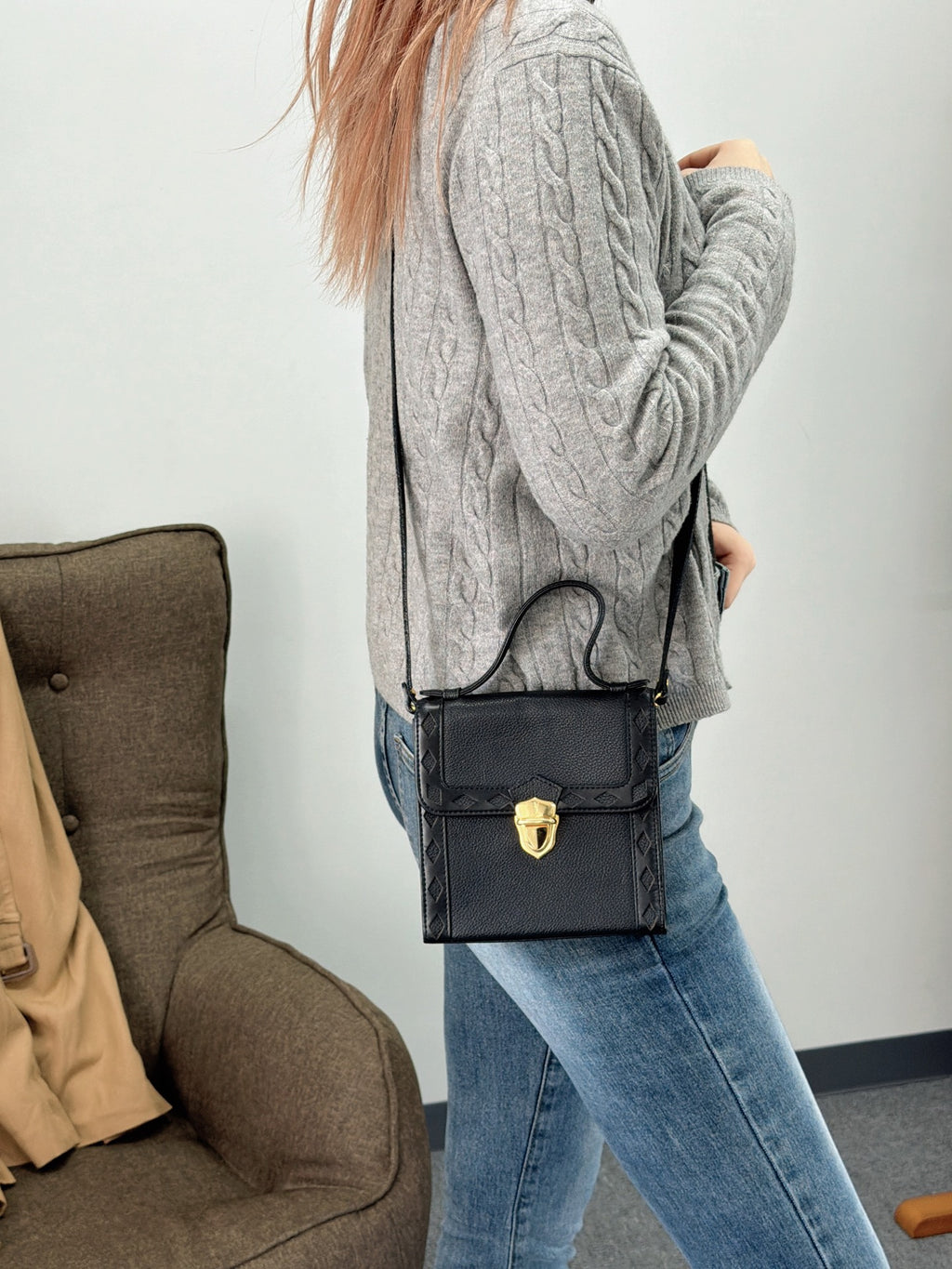 Yves Saint Laurent Genuine Mini Kelly Crossbody Handbag