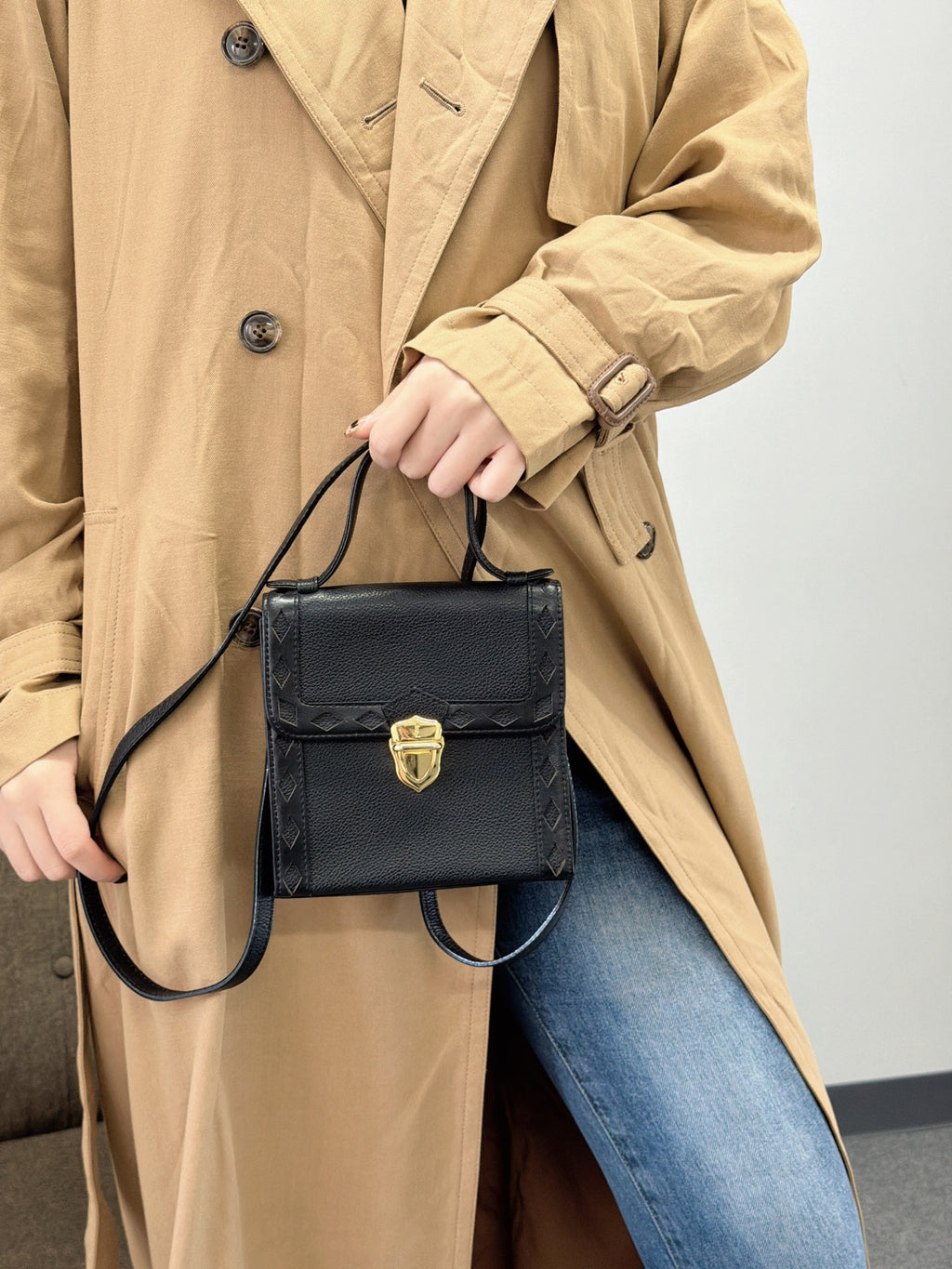 Yves Saint Laurent Genuine Mini Kelly Crossbody Handbag