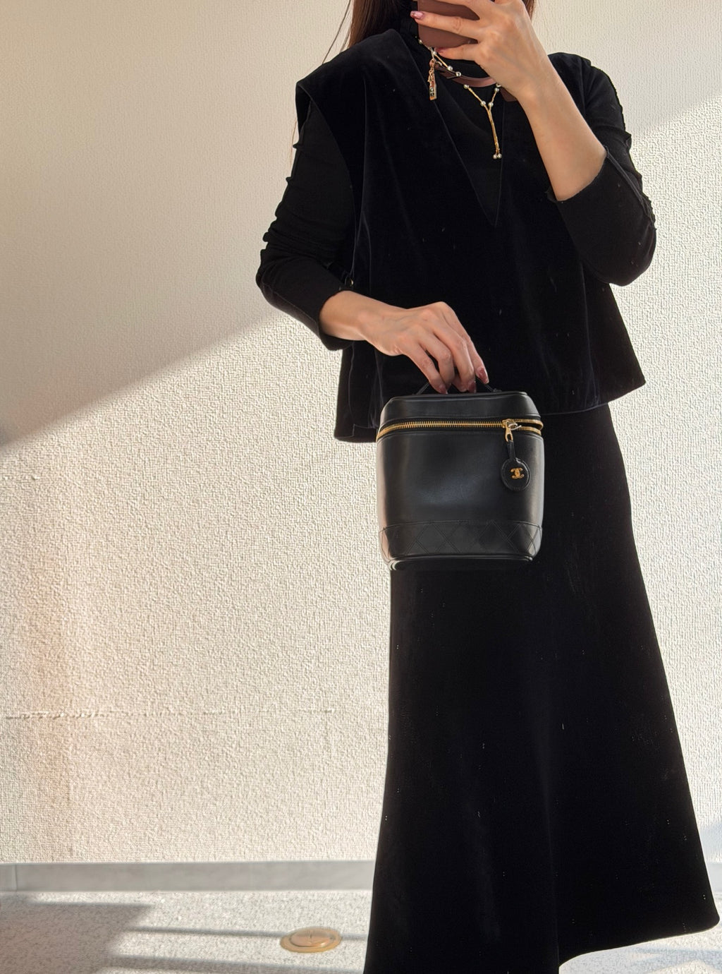 CHANEL Genuine Double-C Vinyl Handbag