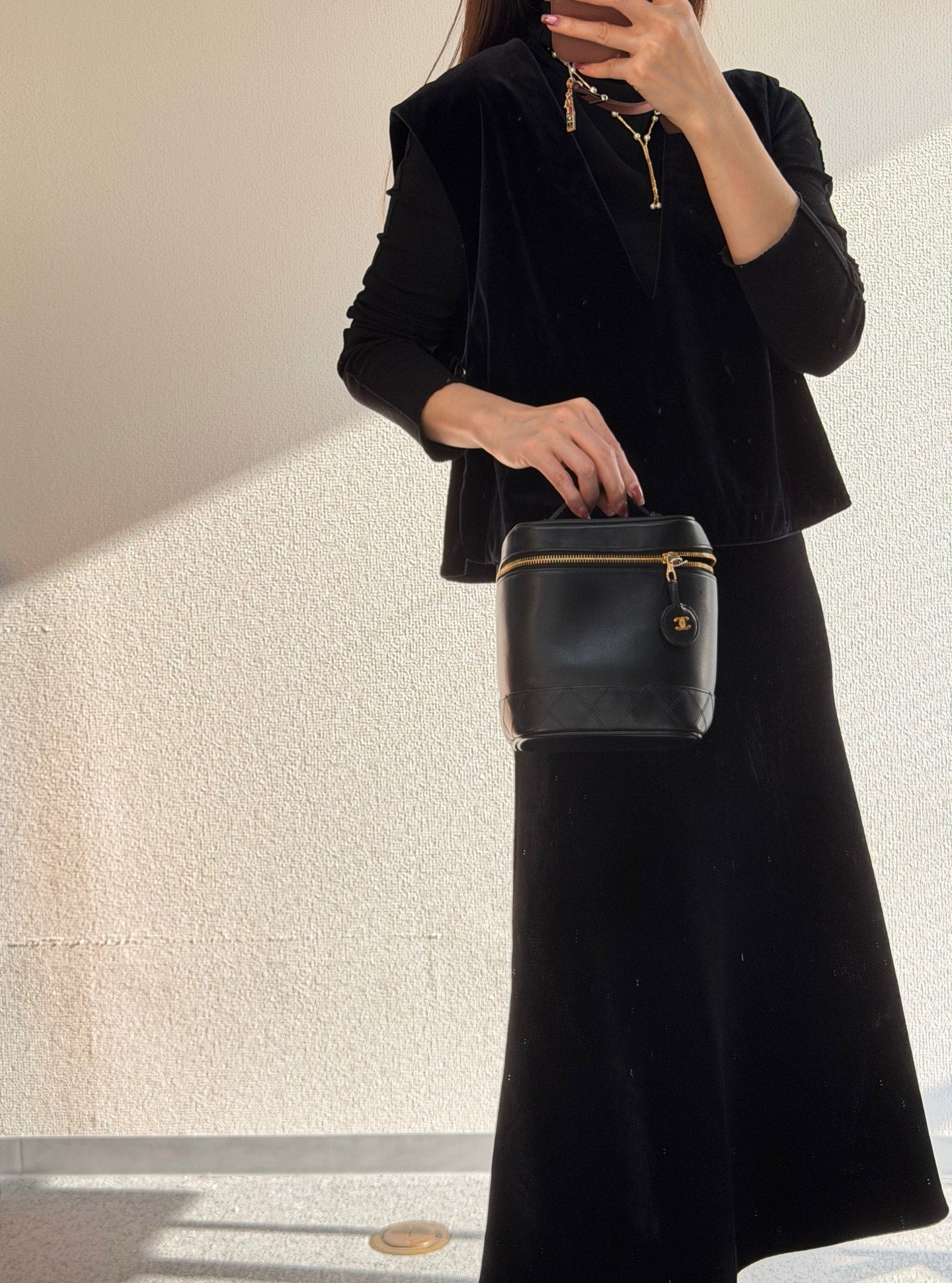 CHANEL Genuine Double-C Vinyl Handbag