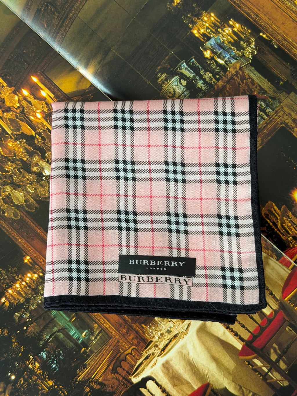 BURBERRY Check Pattern Handkerchief