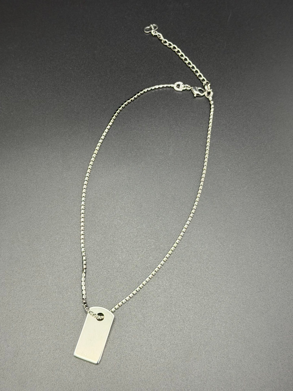 CHRISTIAN DIOR Logo Label Rhinestone Necklace