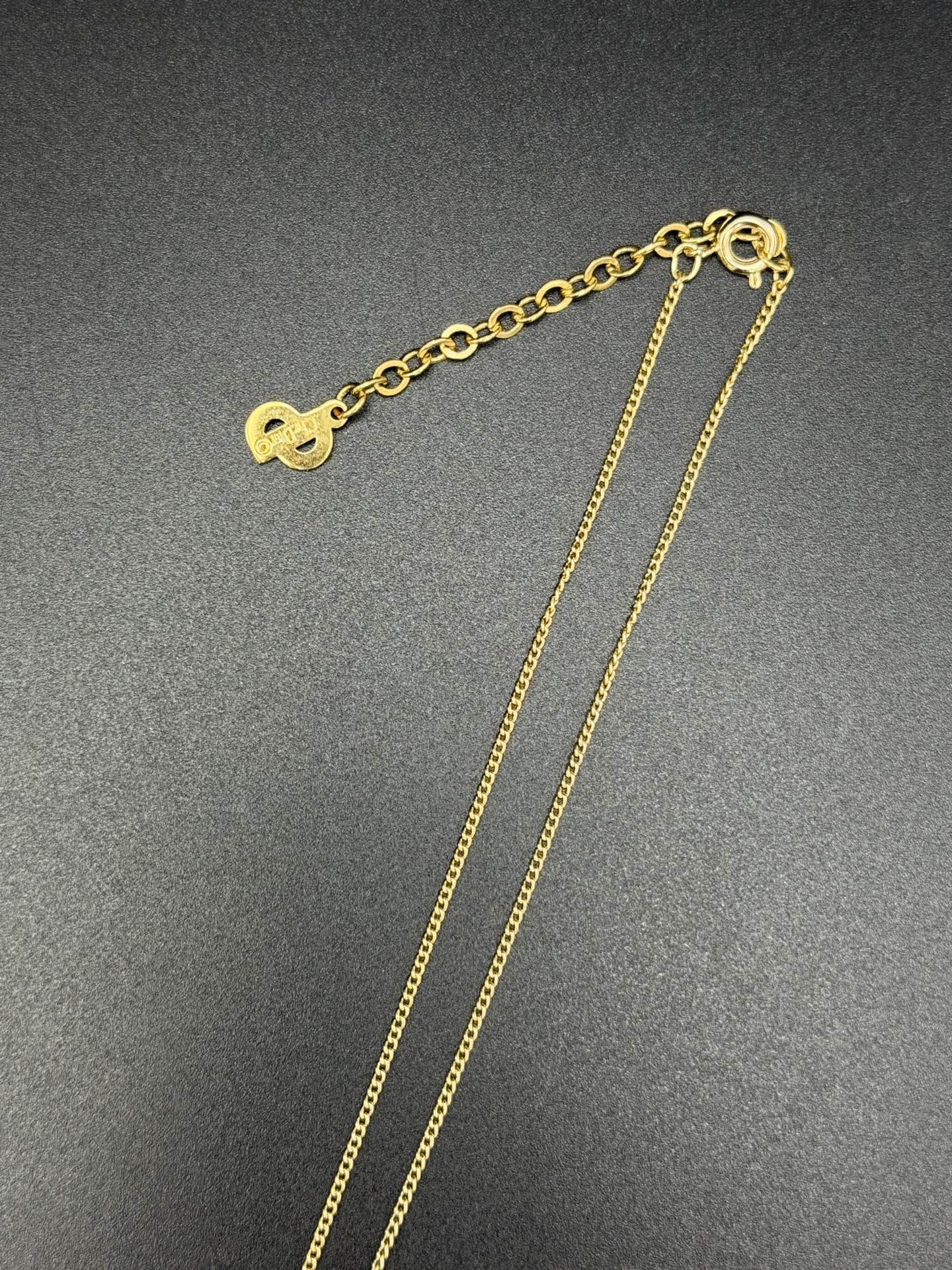 CHRISTIAN DIOR Rheinstone DIOR Logo Necklace