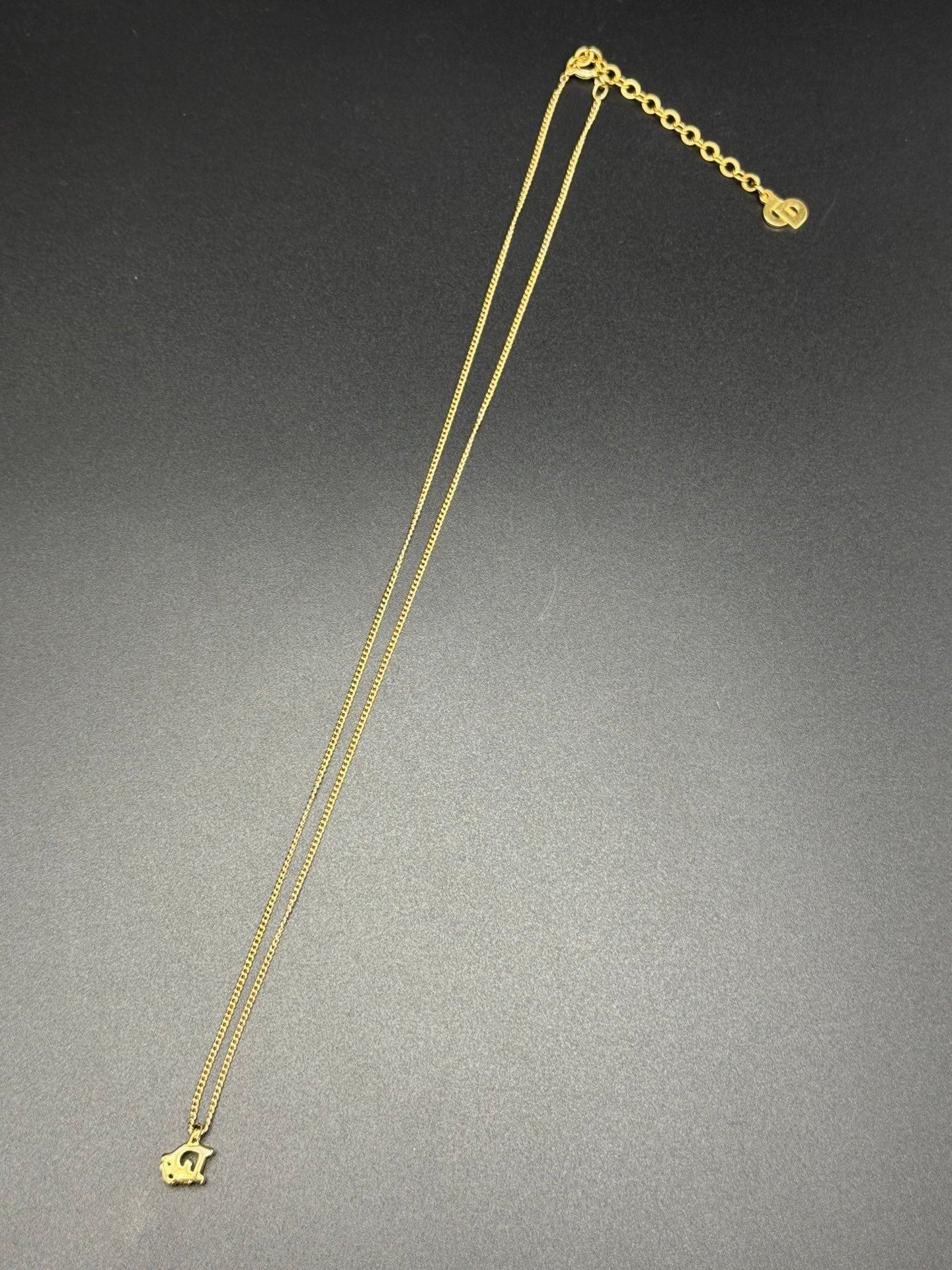 CHRISTIAN DIOR Rheinstone DIOR Logo Necklace