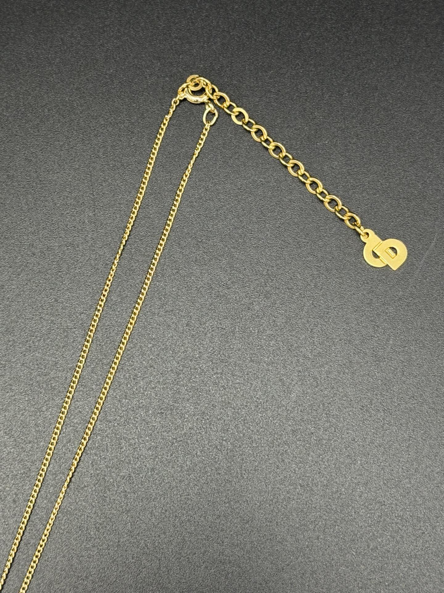 CHRISTIAN DIOR Rheinstone DIOR Logo Necklace