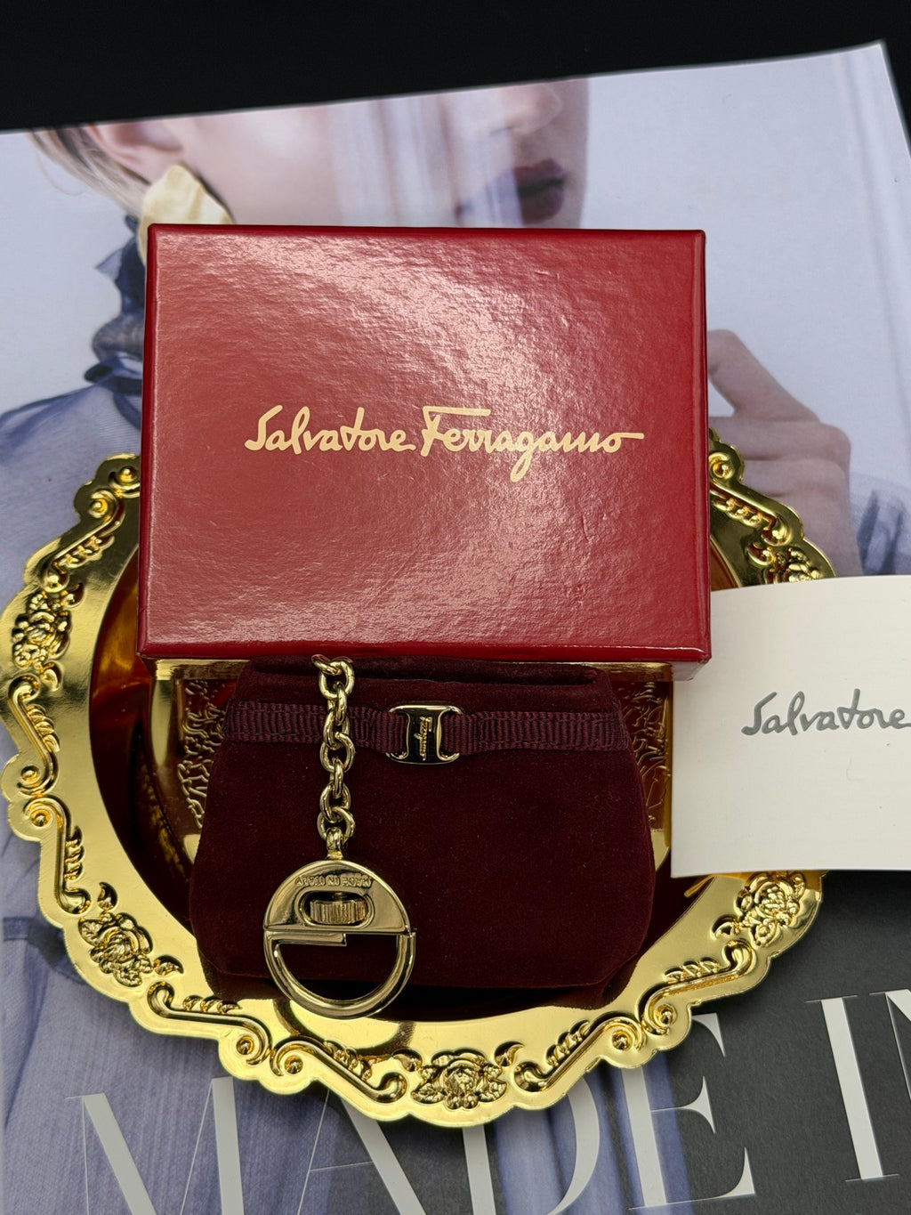 FERRAGAMO Suede Handbag Accessory