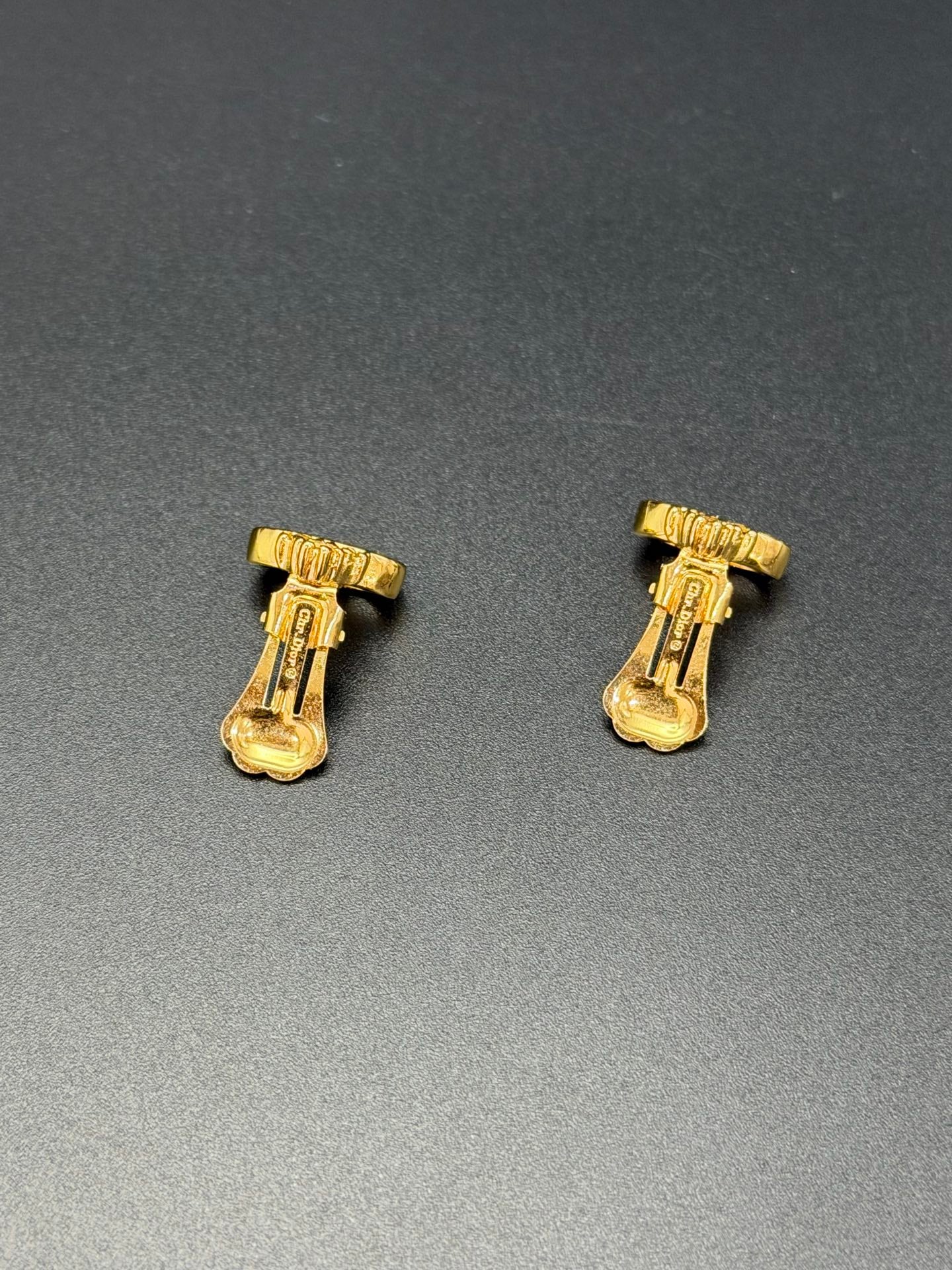 CHRISTIAN DIOR Crown Rhinestone Clip On