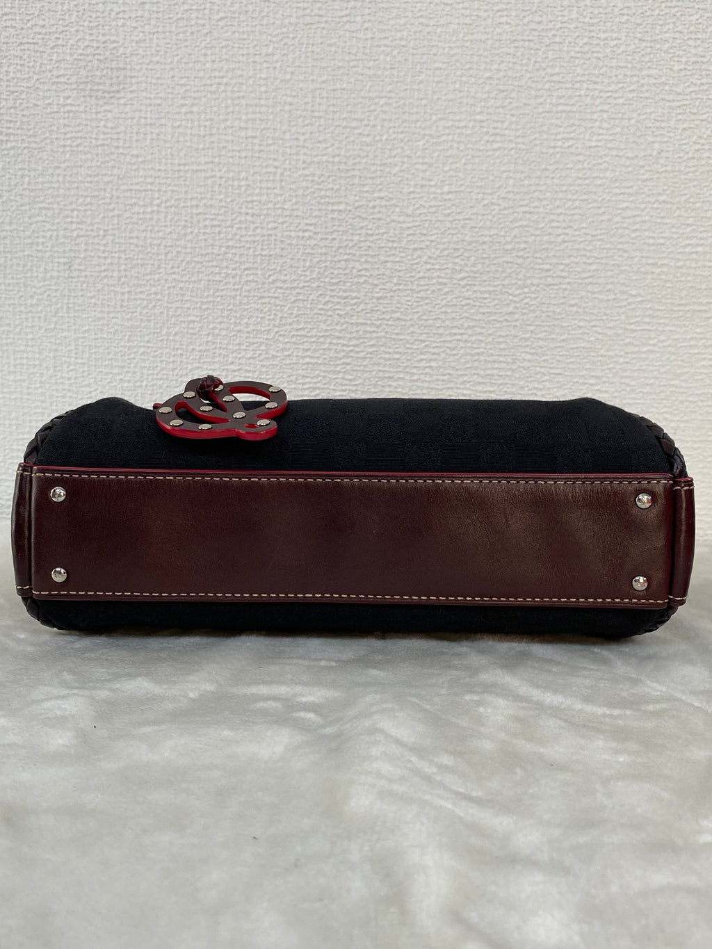 LOEWE Canvas Boston Woven Handle Handbag