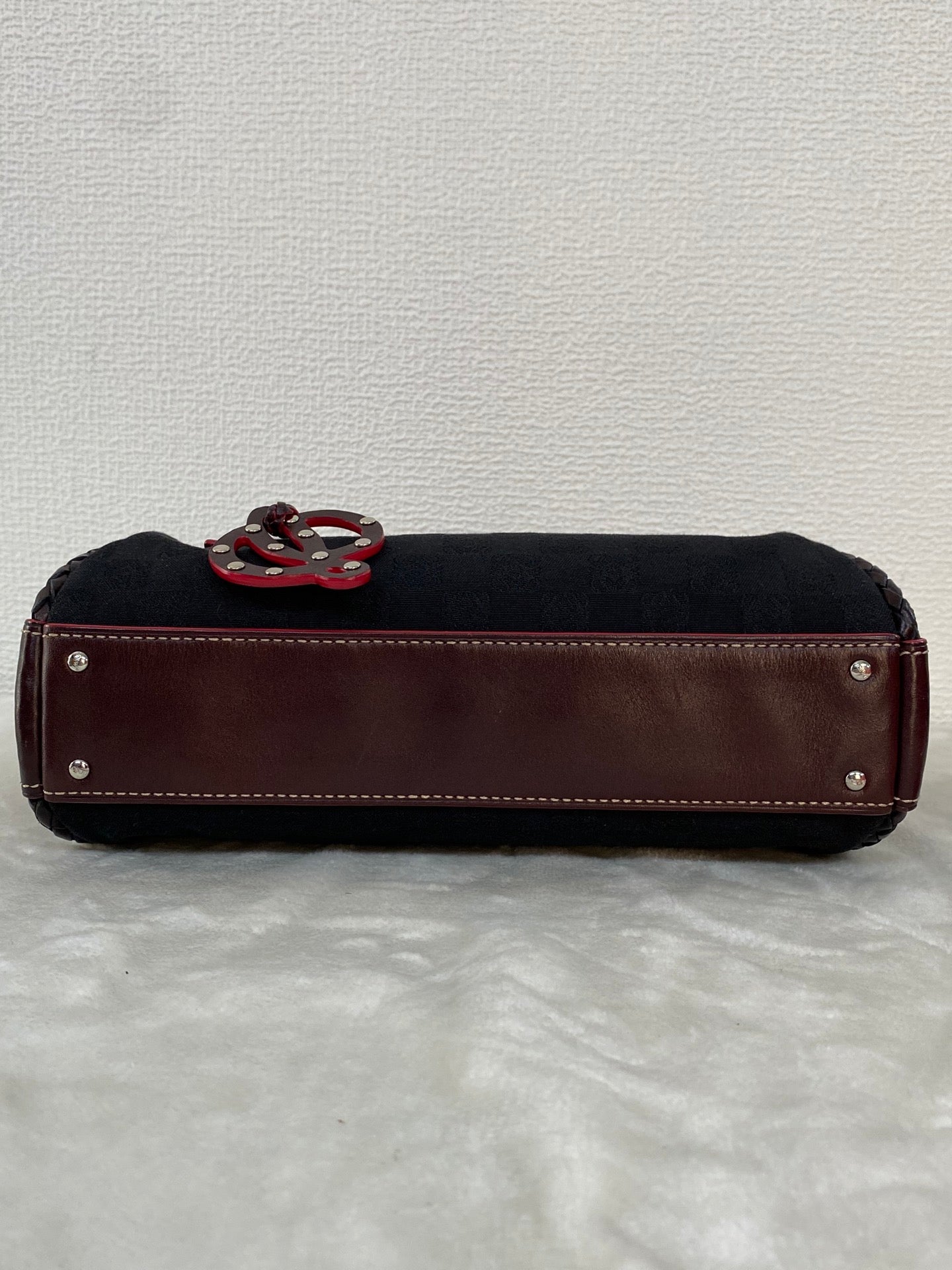 LOEWE Canvas Boston Woven Handle Handbag