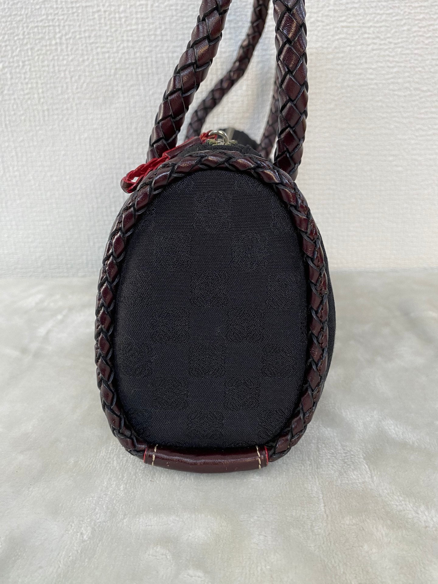 LOEWE Canvas Boston Woven Handle Handbag