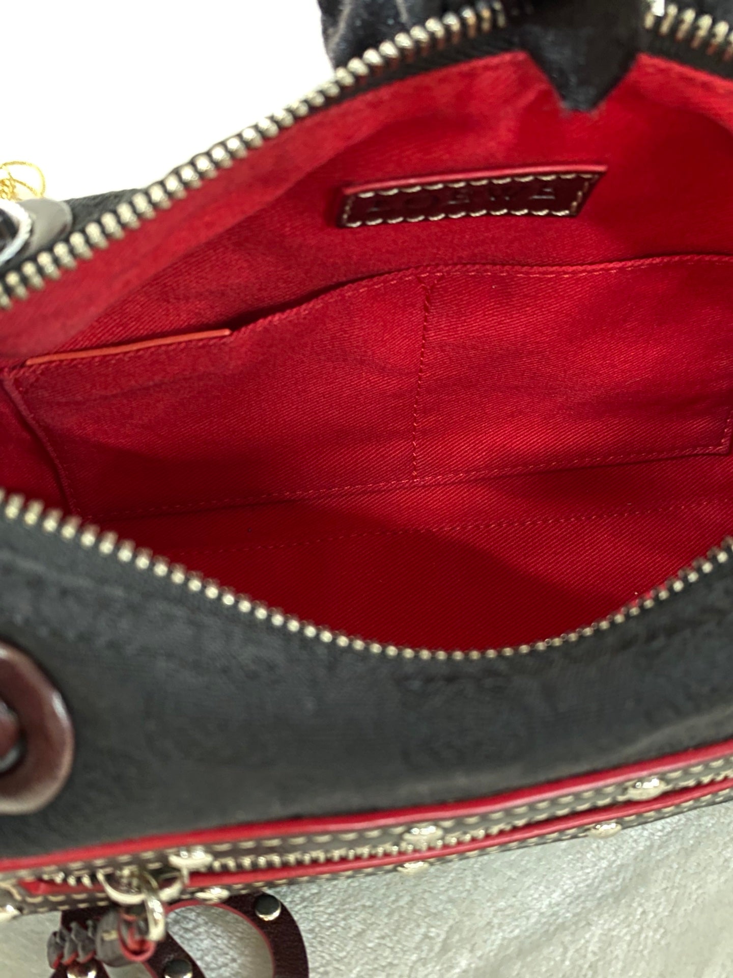 LOEWE Canvas Boston Woven Handle Handbag