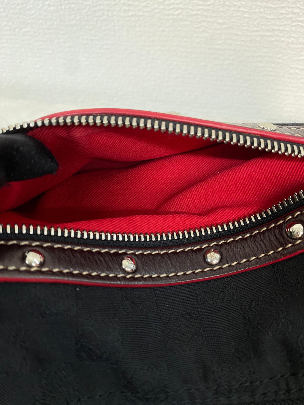 LOEWE Canvas Boston Woven Handle Handbag