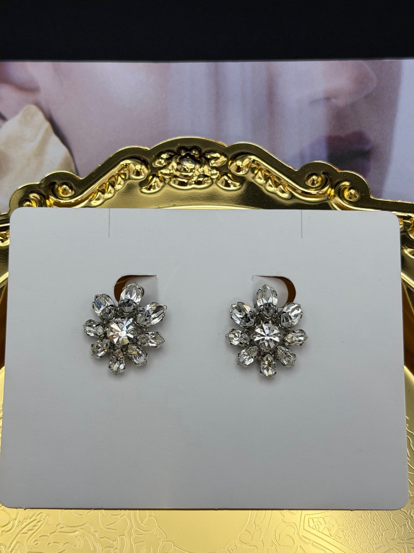 CHRISTIAN DIOR Rhinestone Clips On