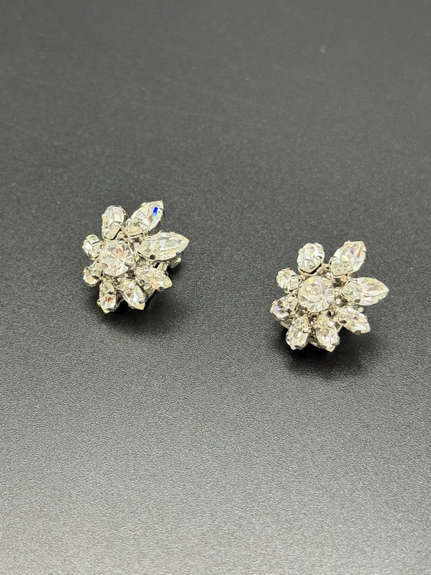 CHRISTIAN DIOR Rhinestone Clips On