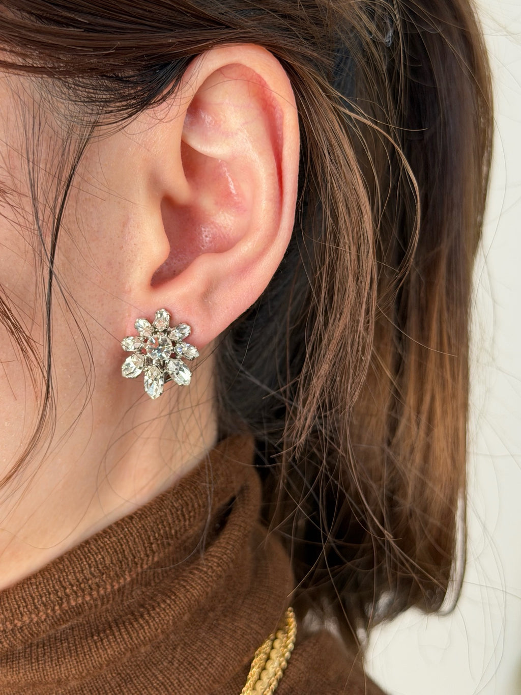 CHRISTIAN DIOR Rhinestone Clips On