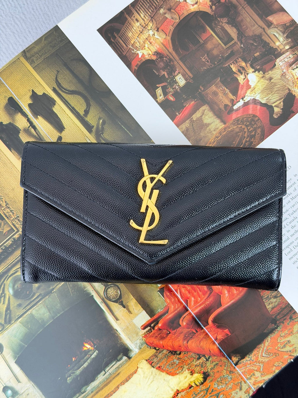 Yves Saint Laurent Classic Chevron Bifold Wallet