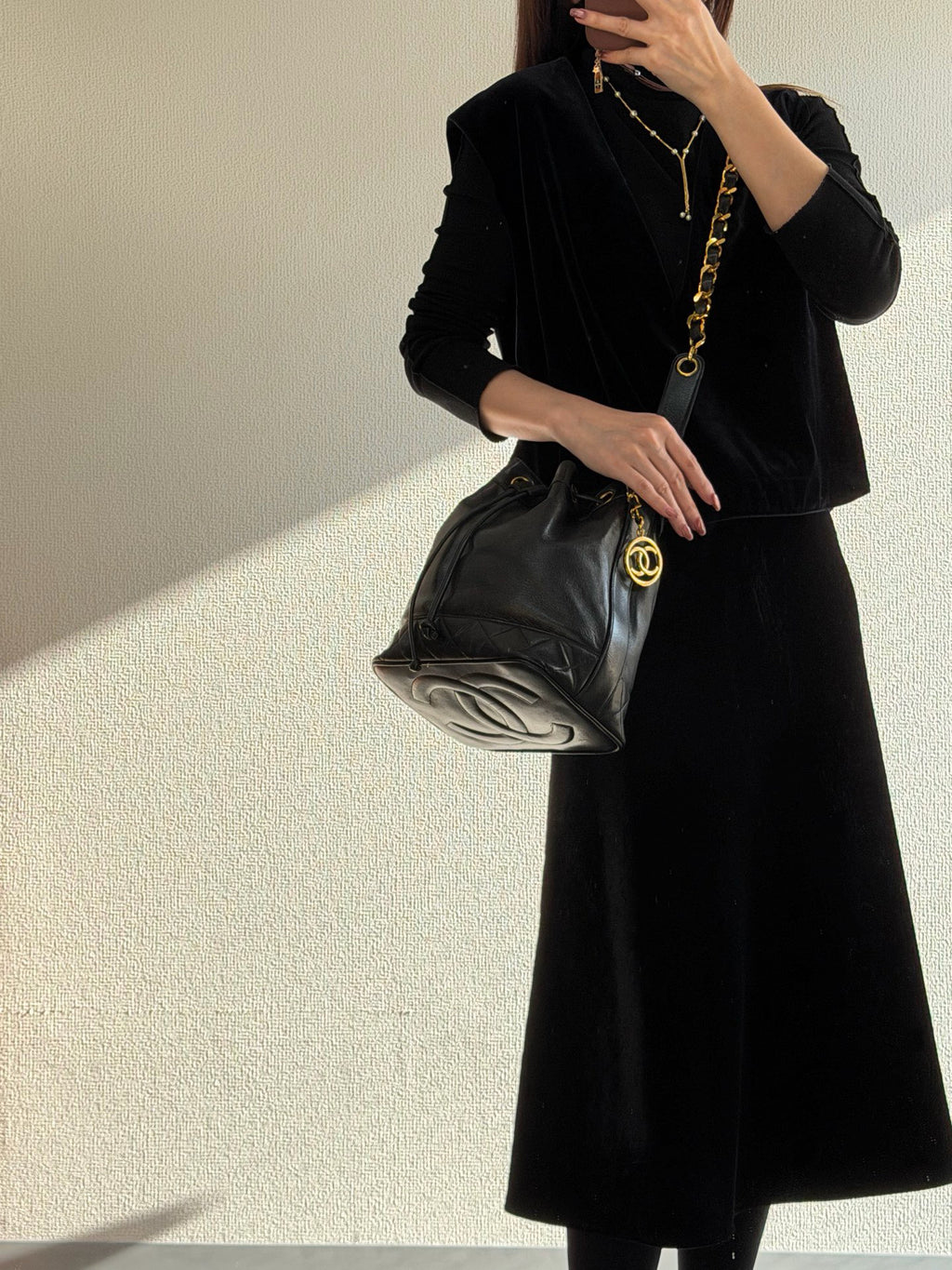 CHANEL Genuine Bucket Set Bag