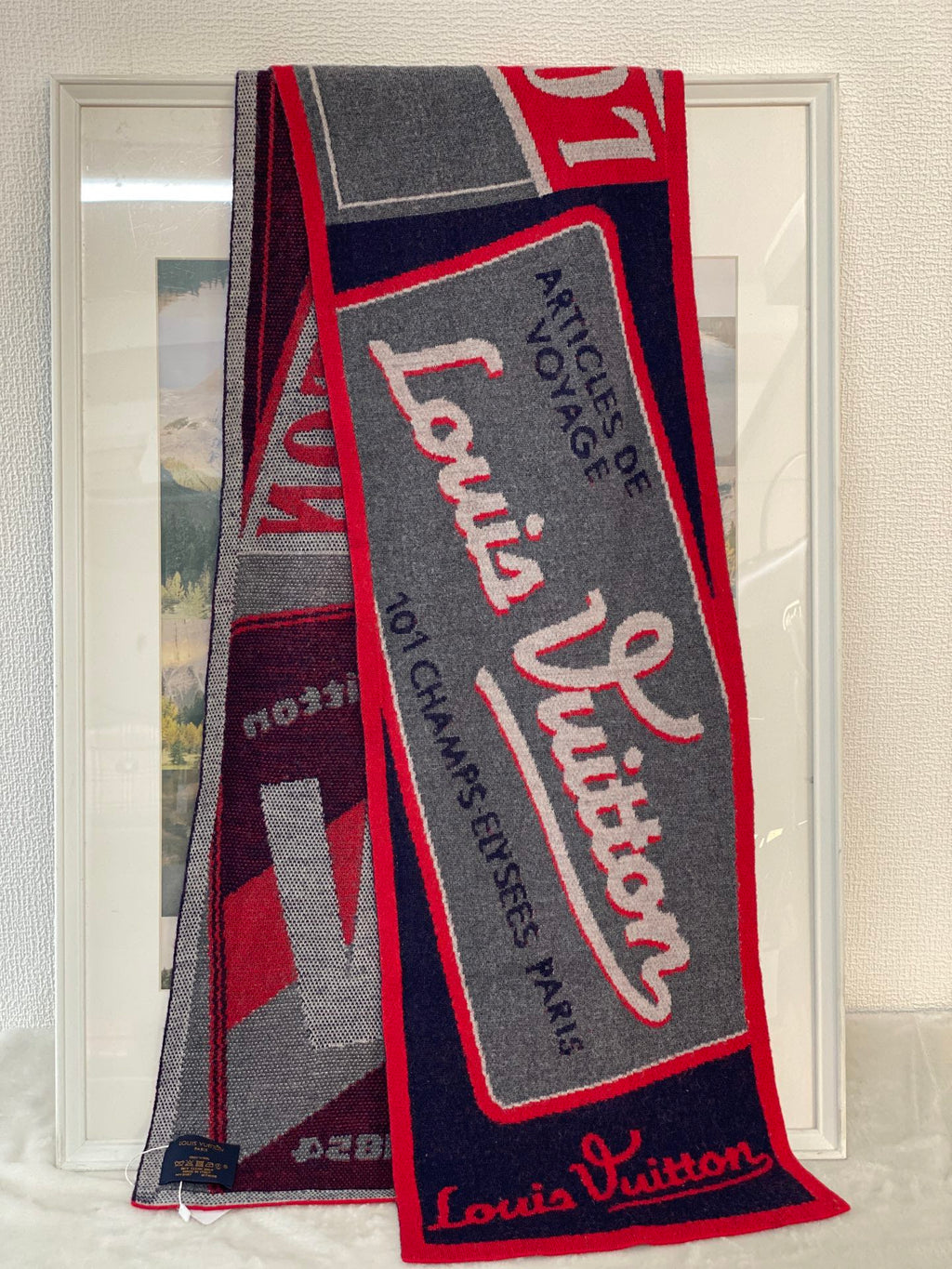 LOUIS VUITTON Wool Design Scarf