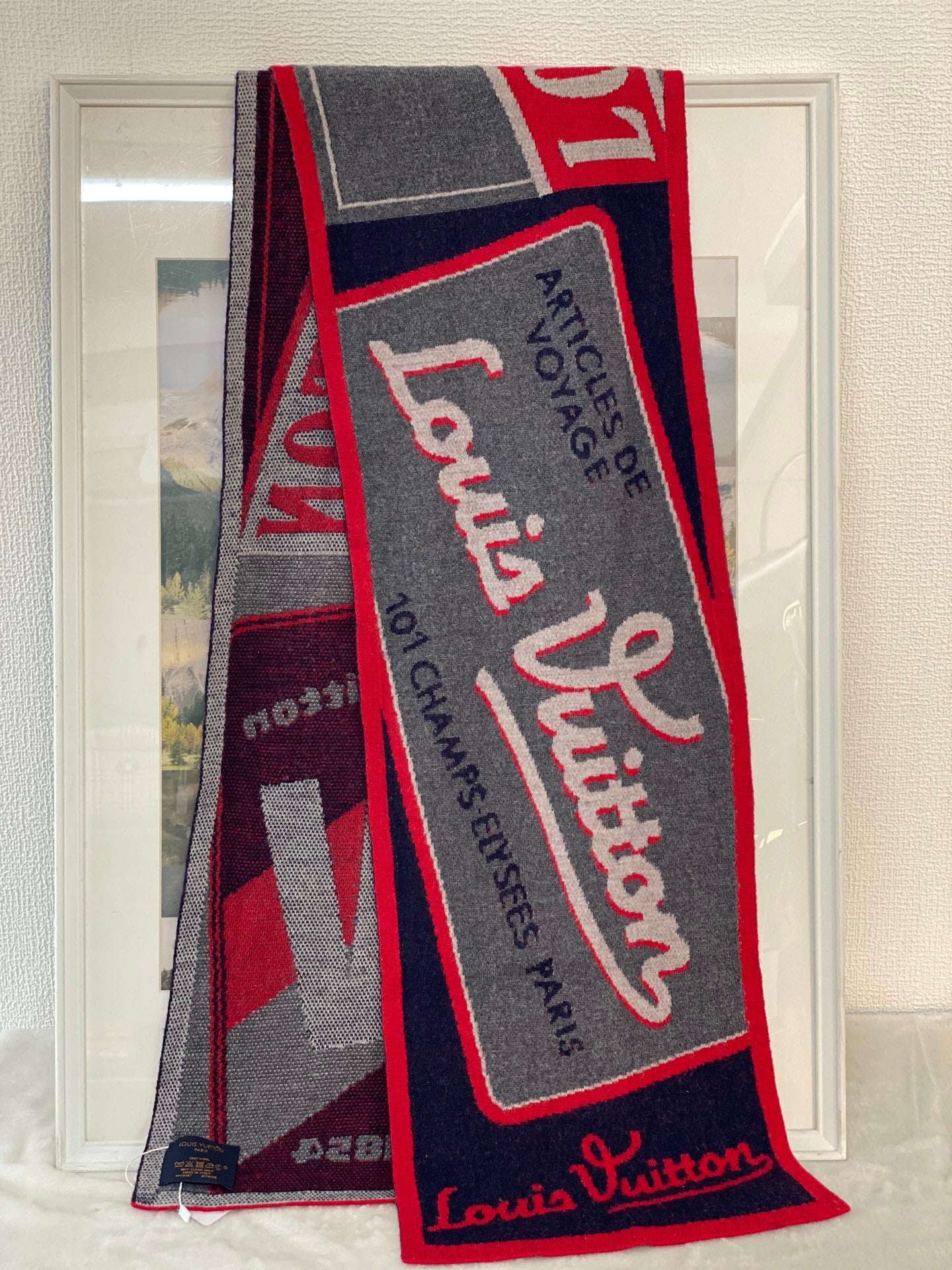 LOUIS VUITTON Wool Design Scarf