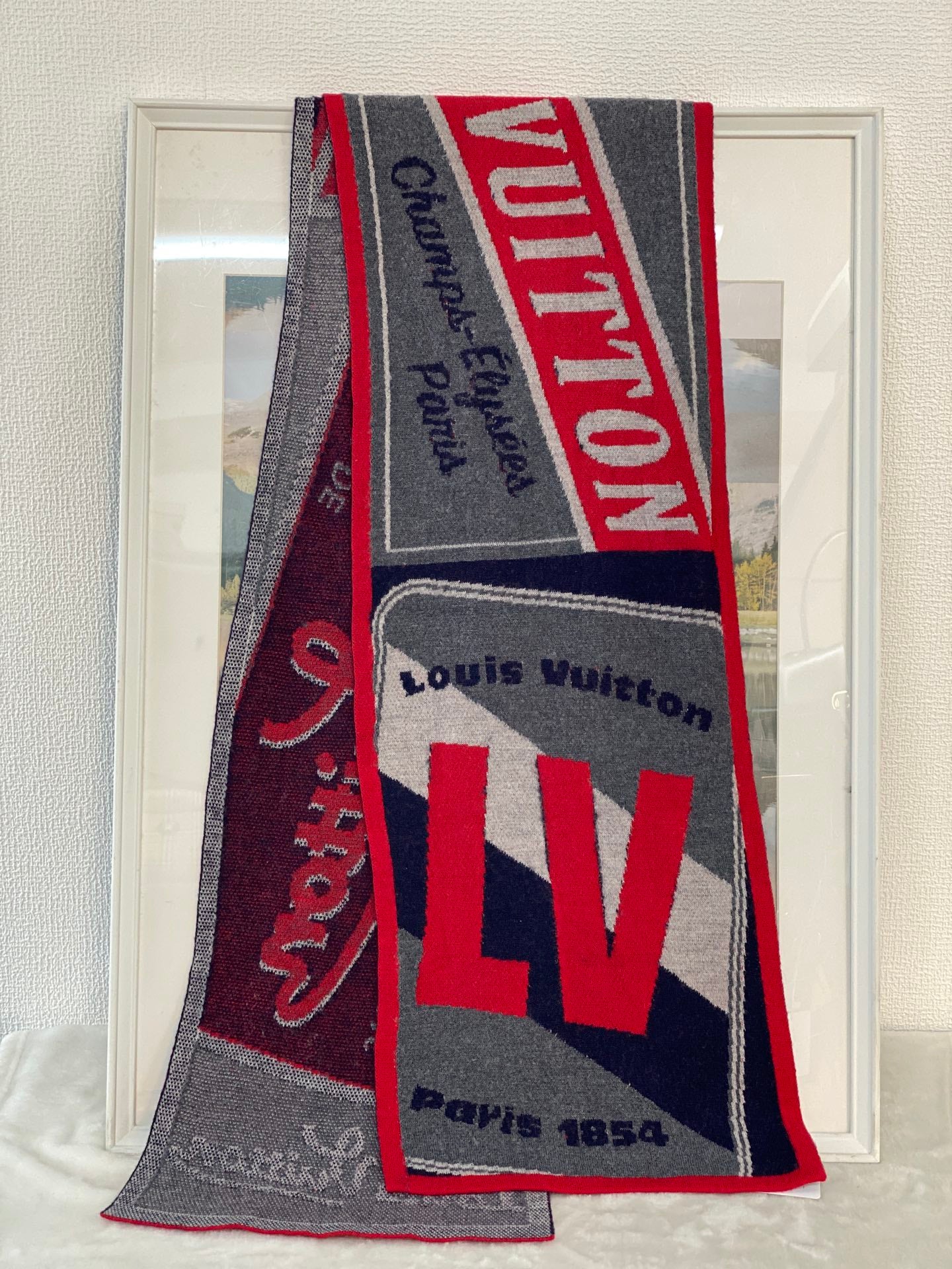 LOUIS VUITTON Wool Design Scarf