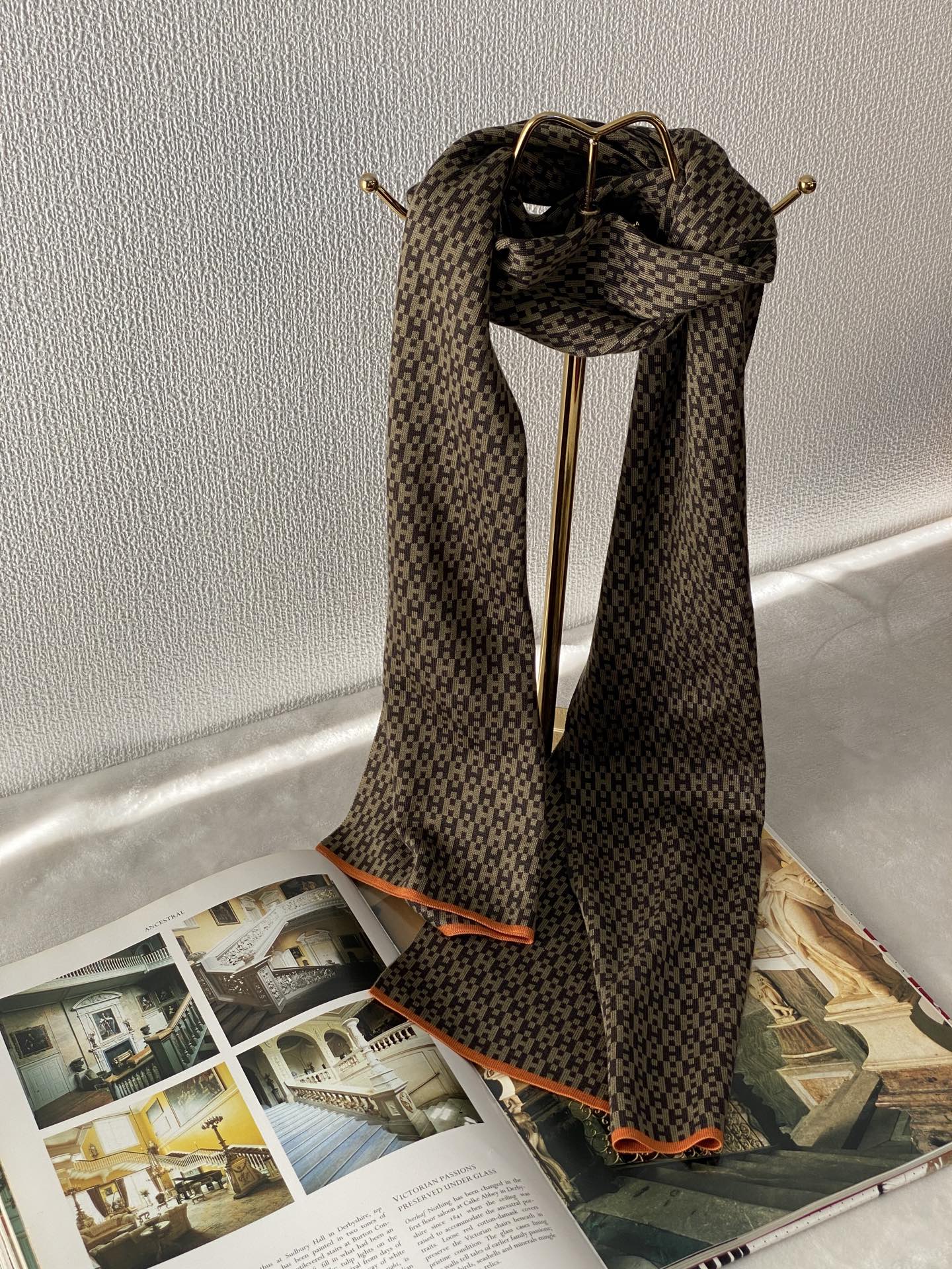 HERMES H Motif Silk Scarf