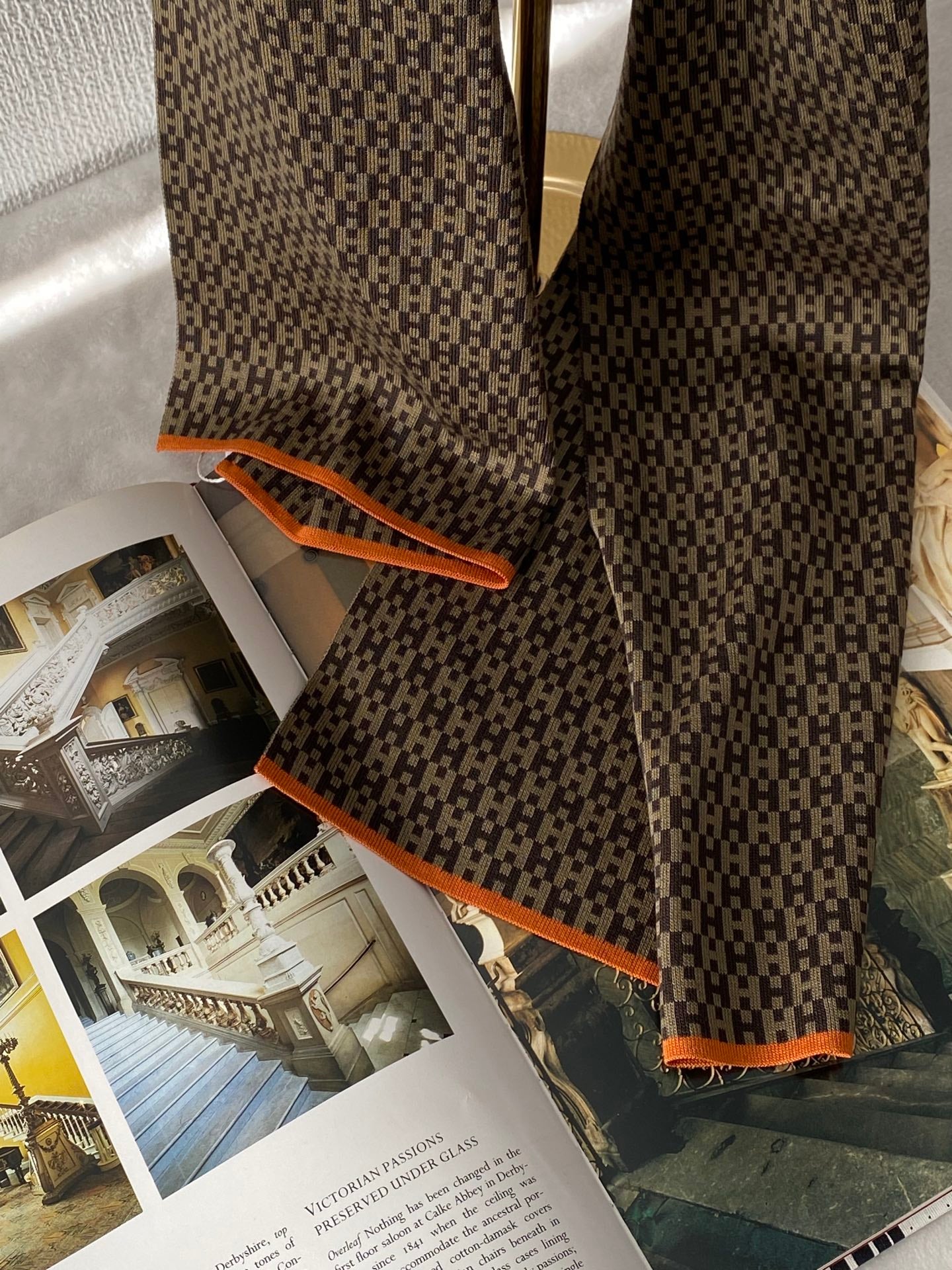 HERMES H Motif Silk Scarf