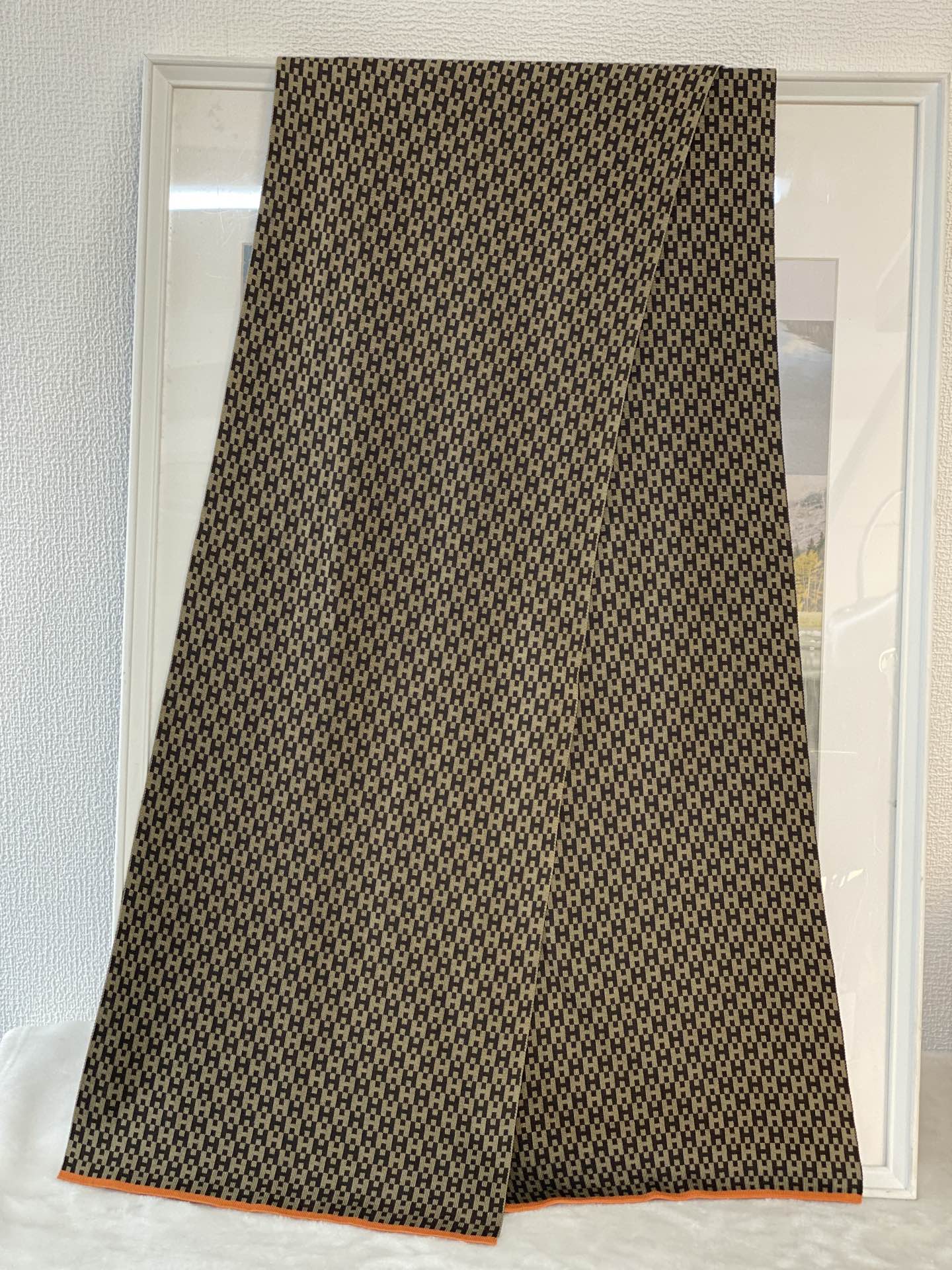 HERMES H Motif Silk Scarf