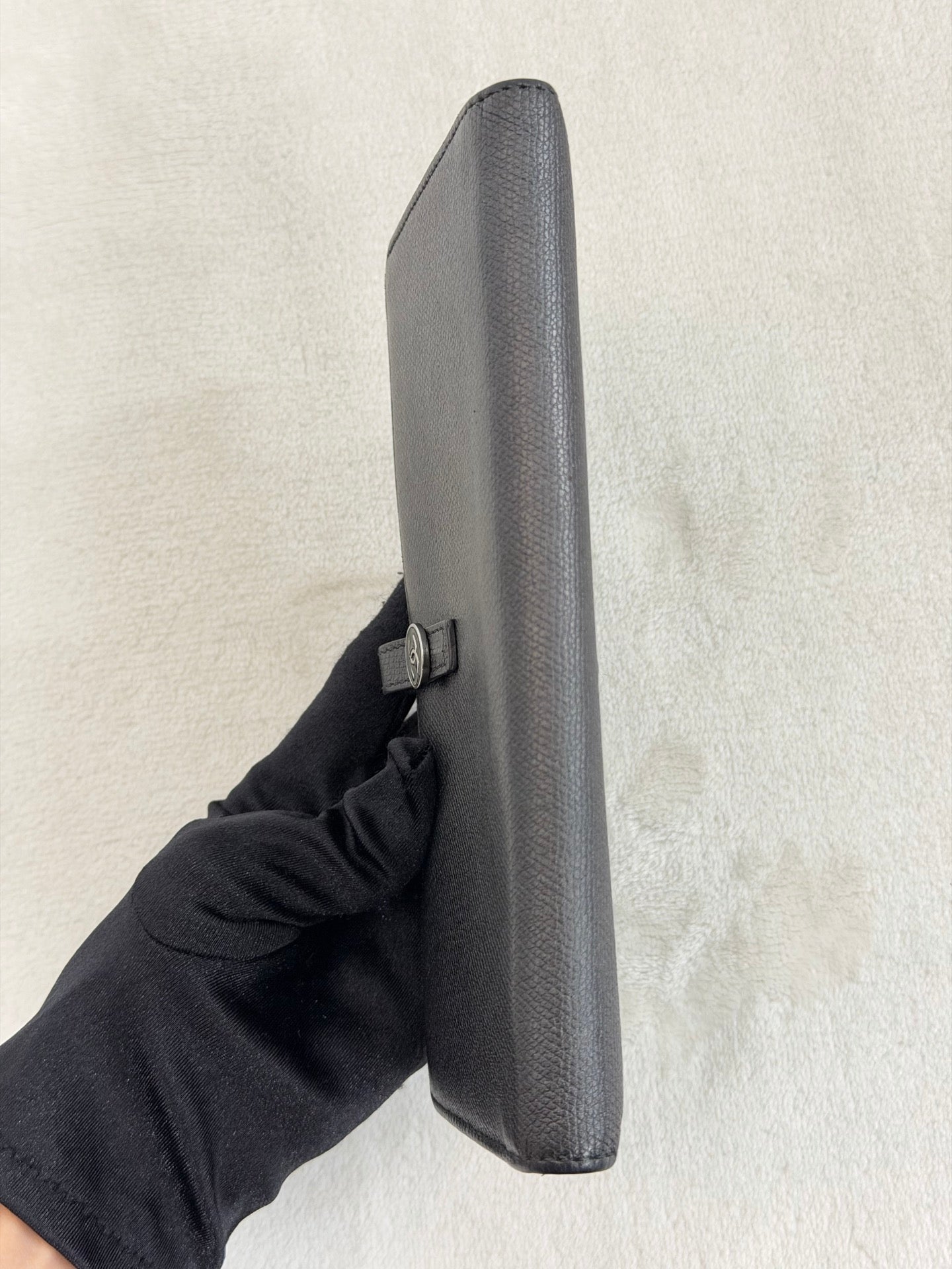 CHANEL Logo Genuine Bifold  Wallet