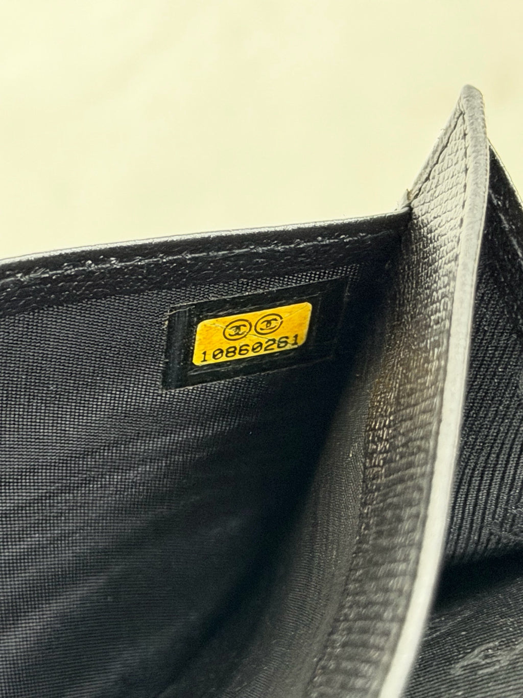 CHANEL Logo Genuine Bifold  Wallet