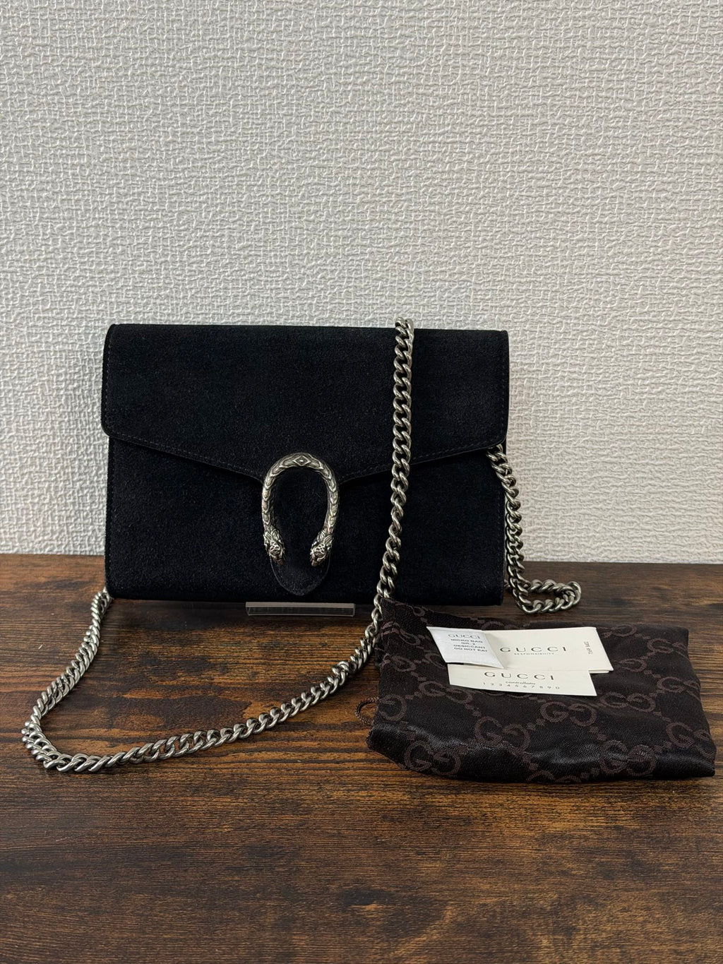 GUCCI  Dionysus Suede WOC chainbag