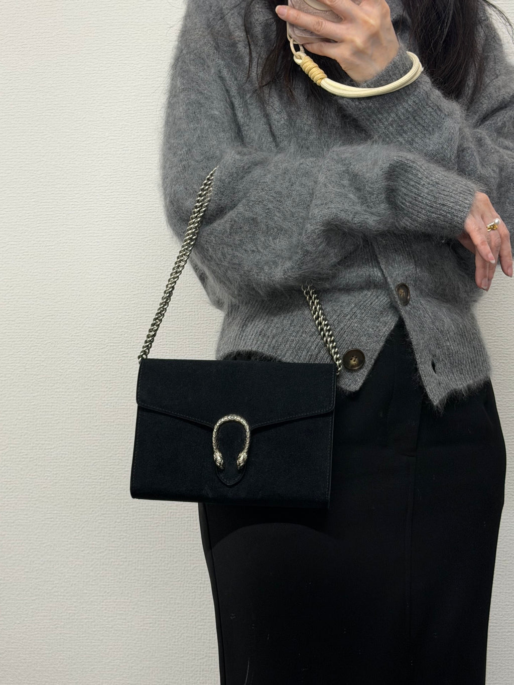 GUCCI  Dionysus Suede WOC chainbag