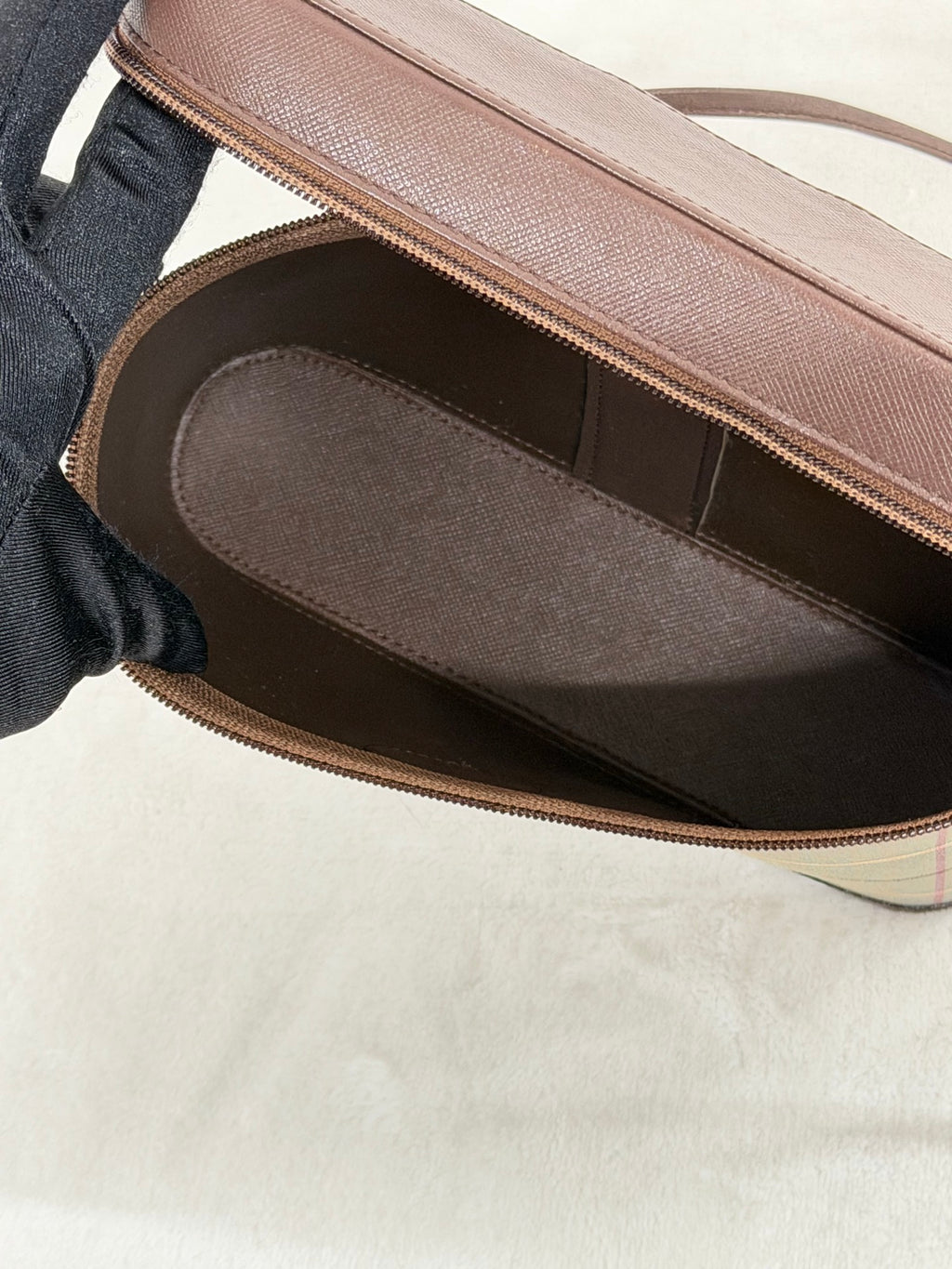 BURBERRY Check pattern Genuine Shoulderbag