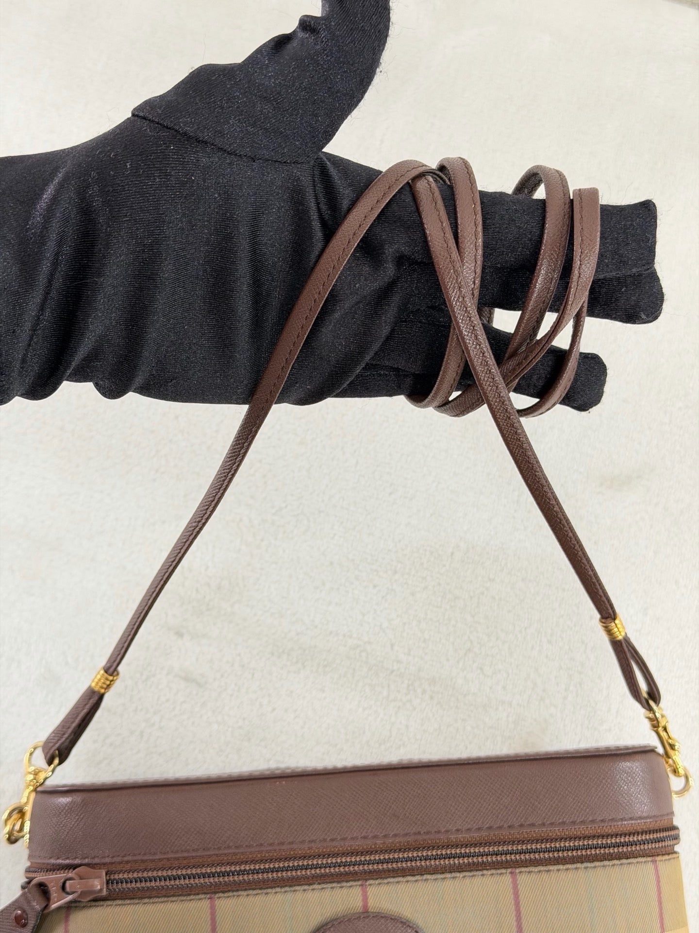 BURBERRY Check pattern Genuine Shoulderbag