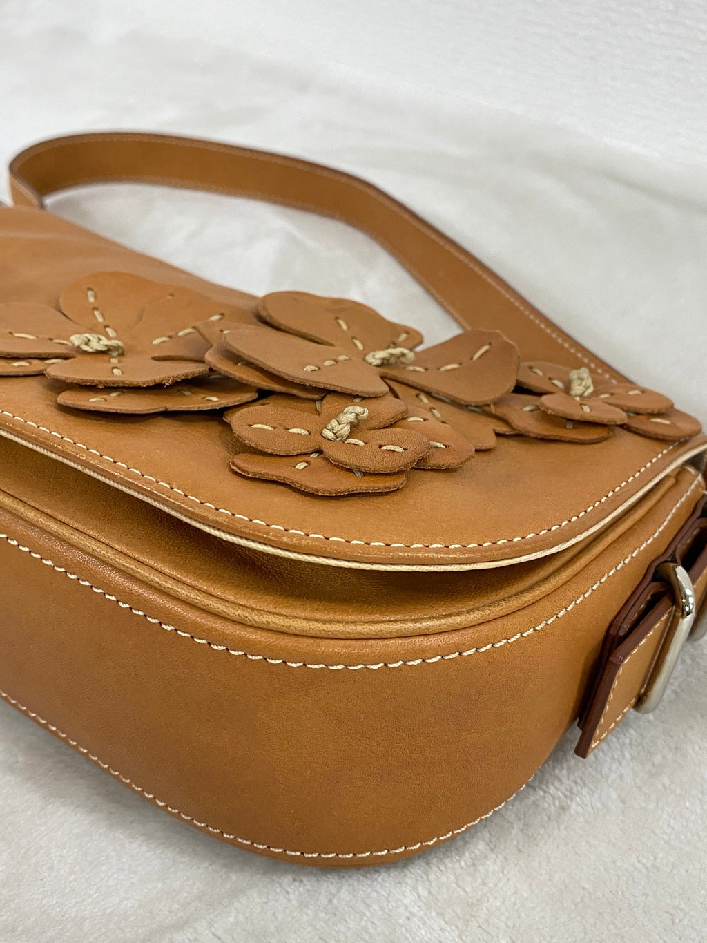 CELINE Leather Flower Hobo bag