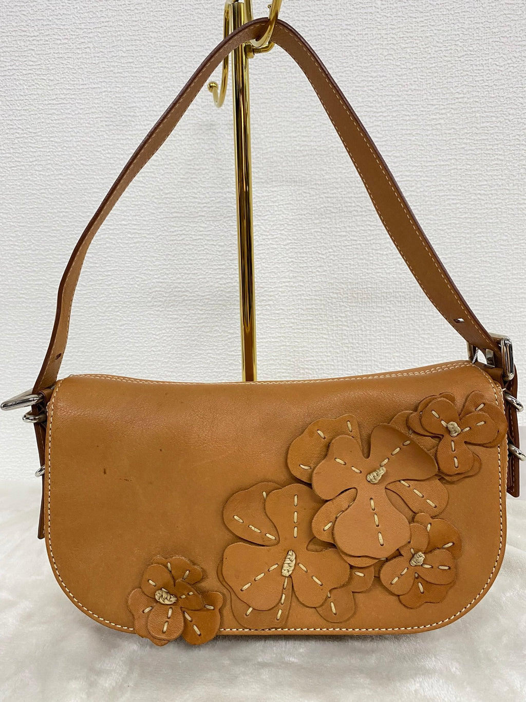 CELINE Leather Flower Hobo bag