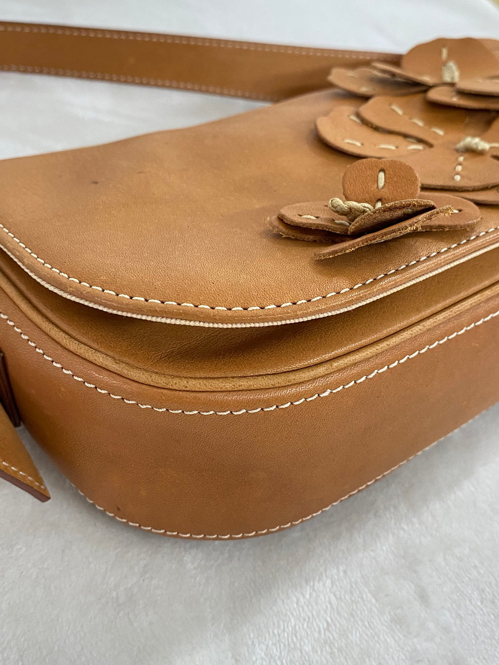 CELINE Leather Flower Hobo bag